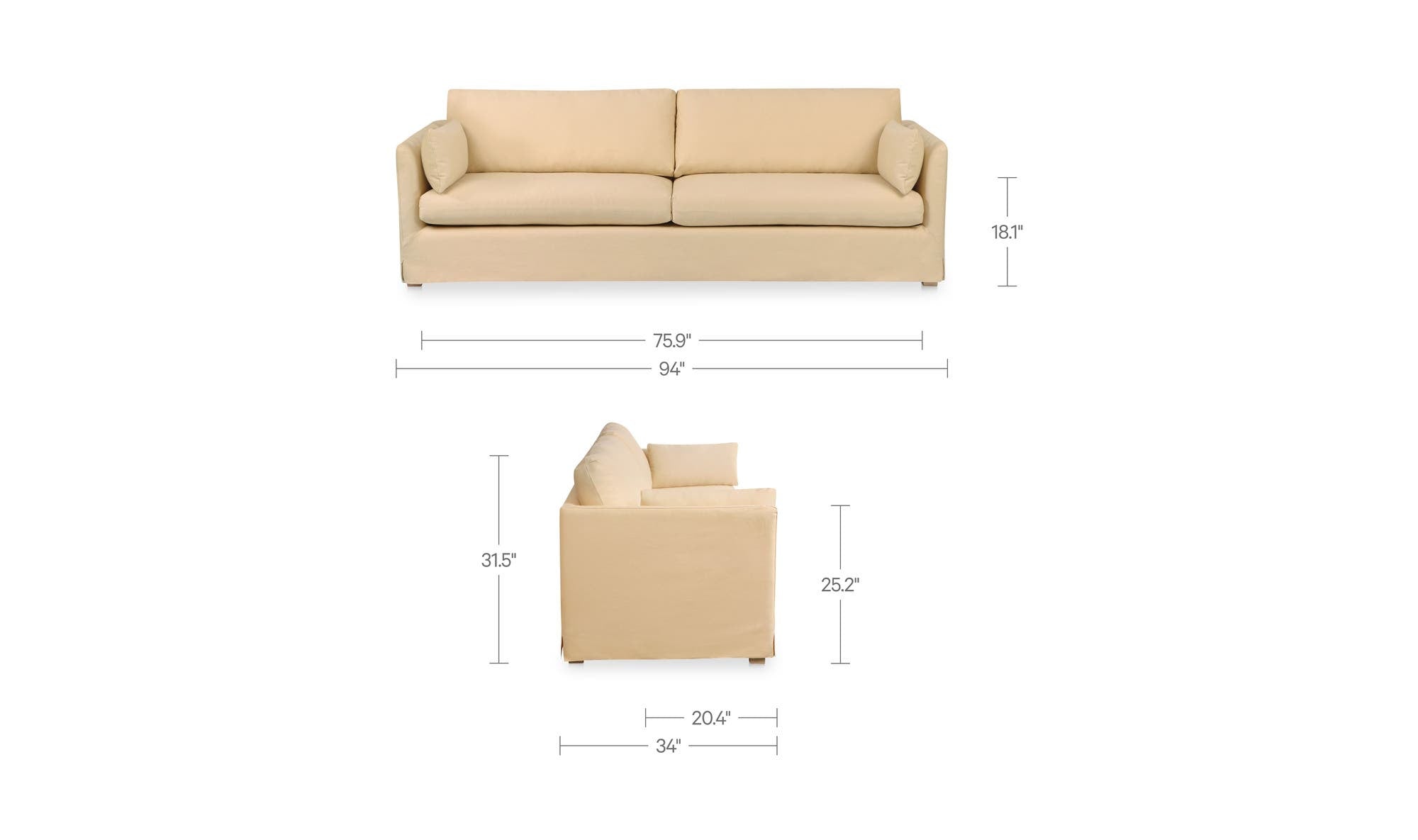 Moes Shea Sofa Wheat JP-1000