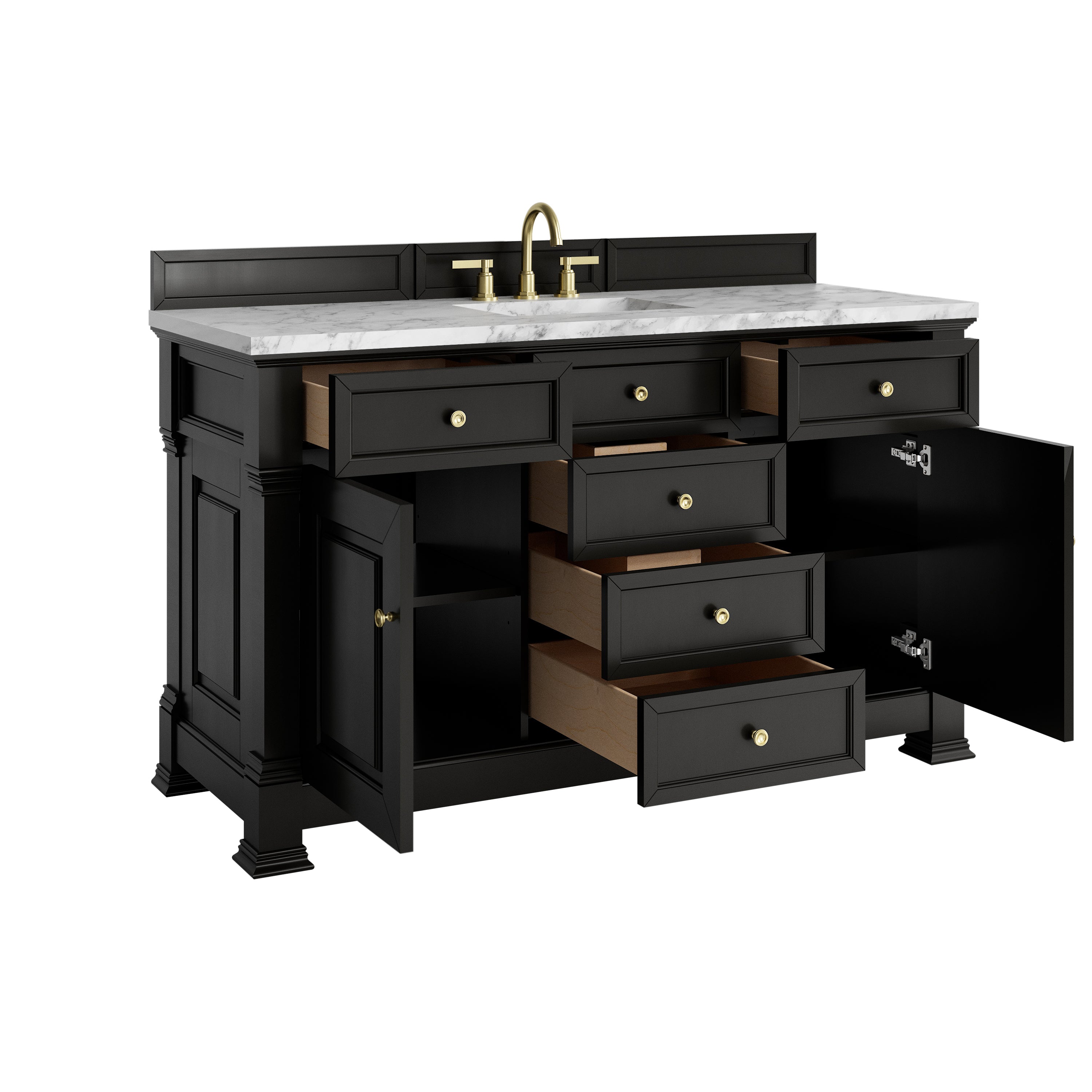 James Martin Brookfield 60" Single Vanity in Black Onyx with 3cm Countertop