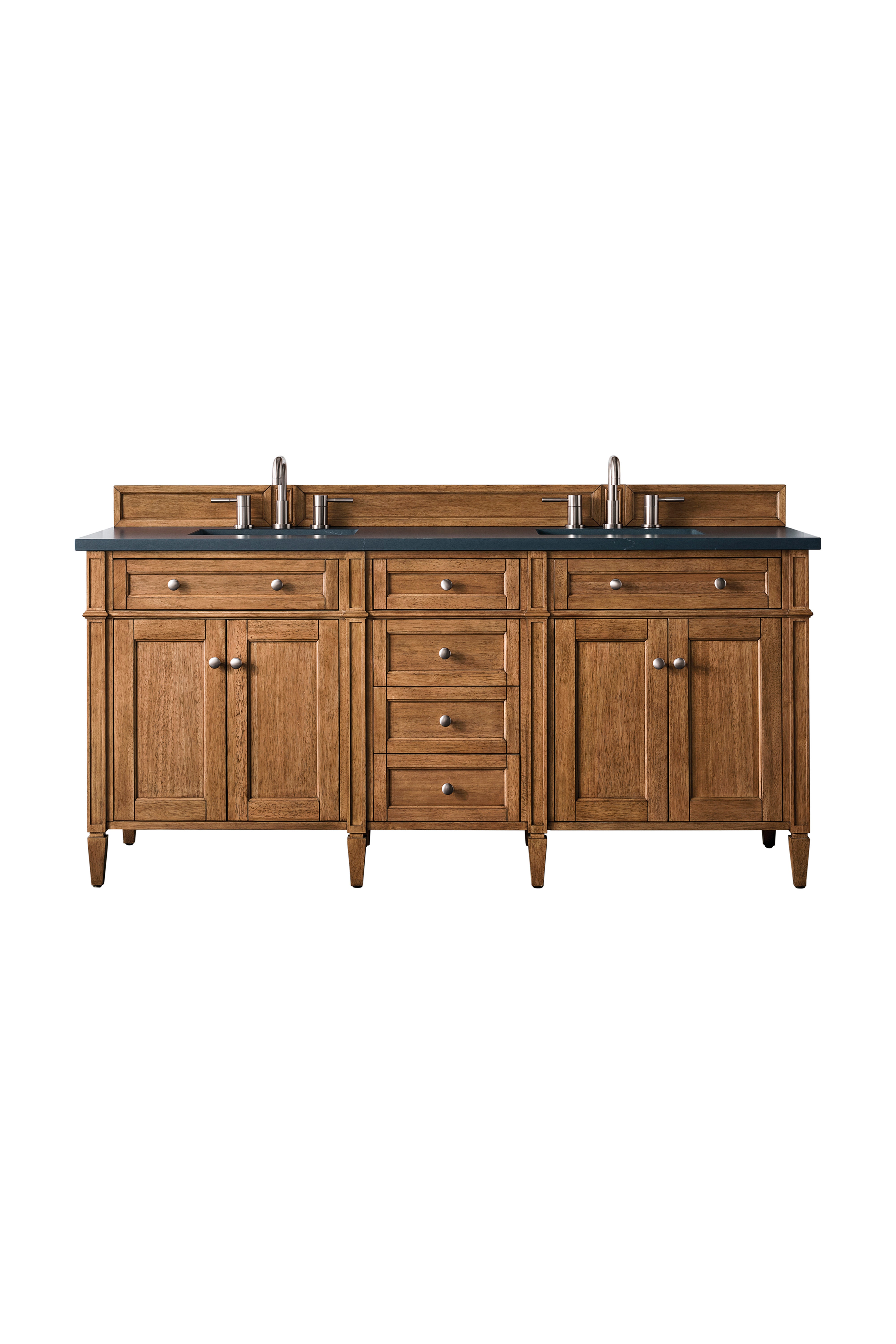 James Martin Brittany 72" Double Vanity in Saddle Brown with 3cm Countertop