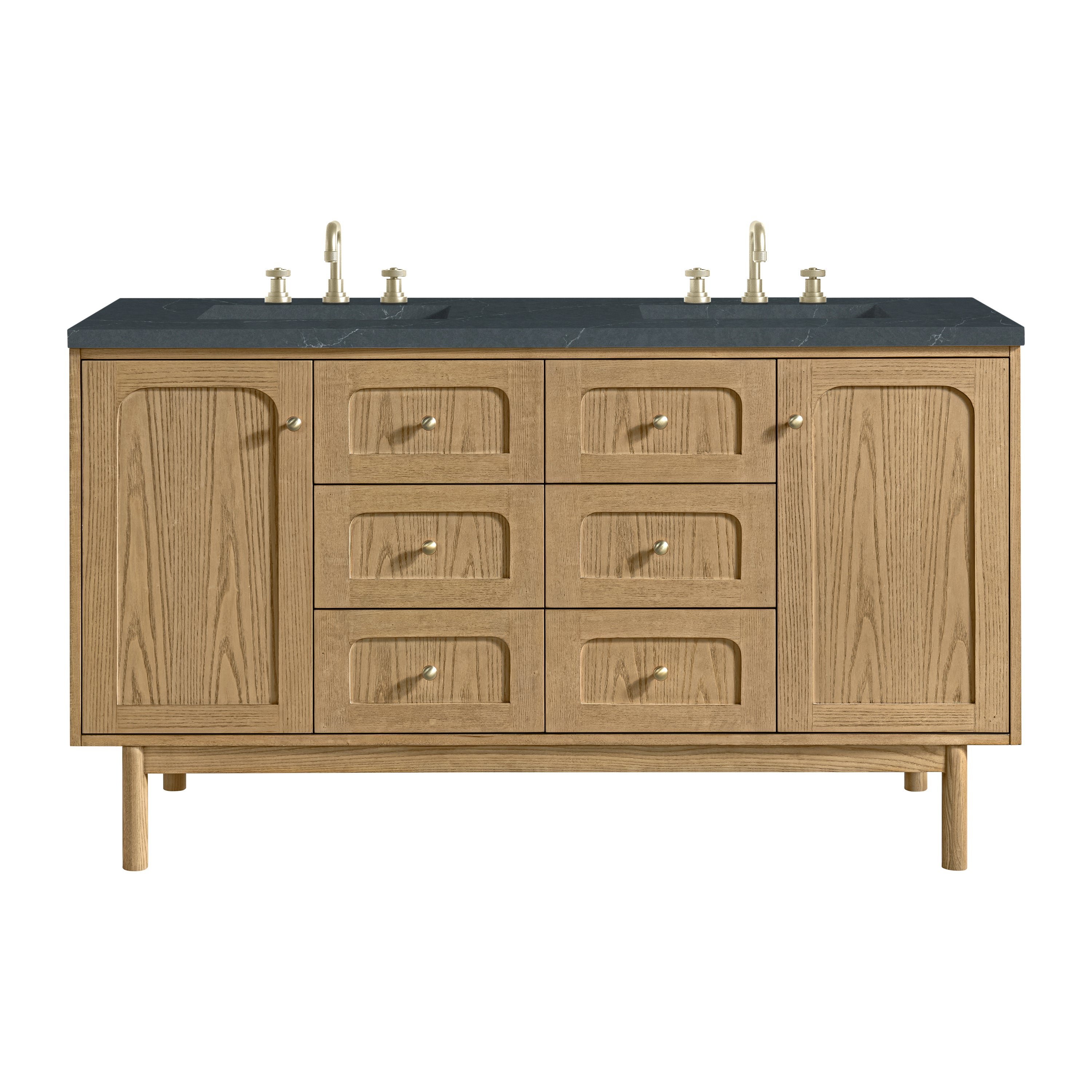 James Martin Laurent 60" Double Vanity in Light Natural Oak with 3cm Countertop