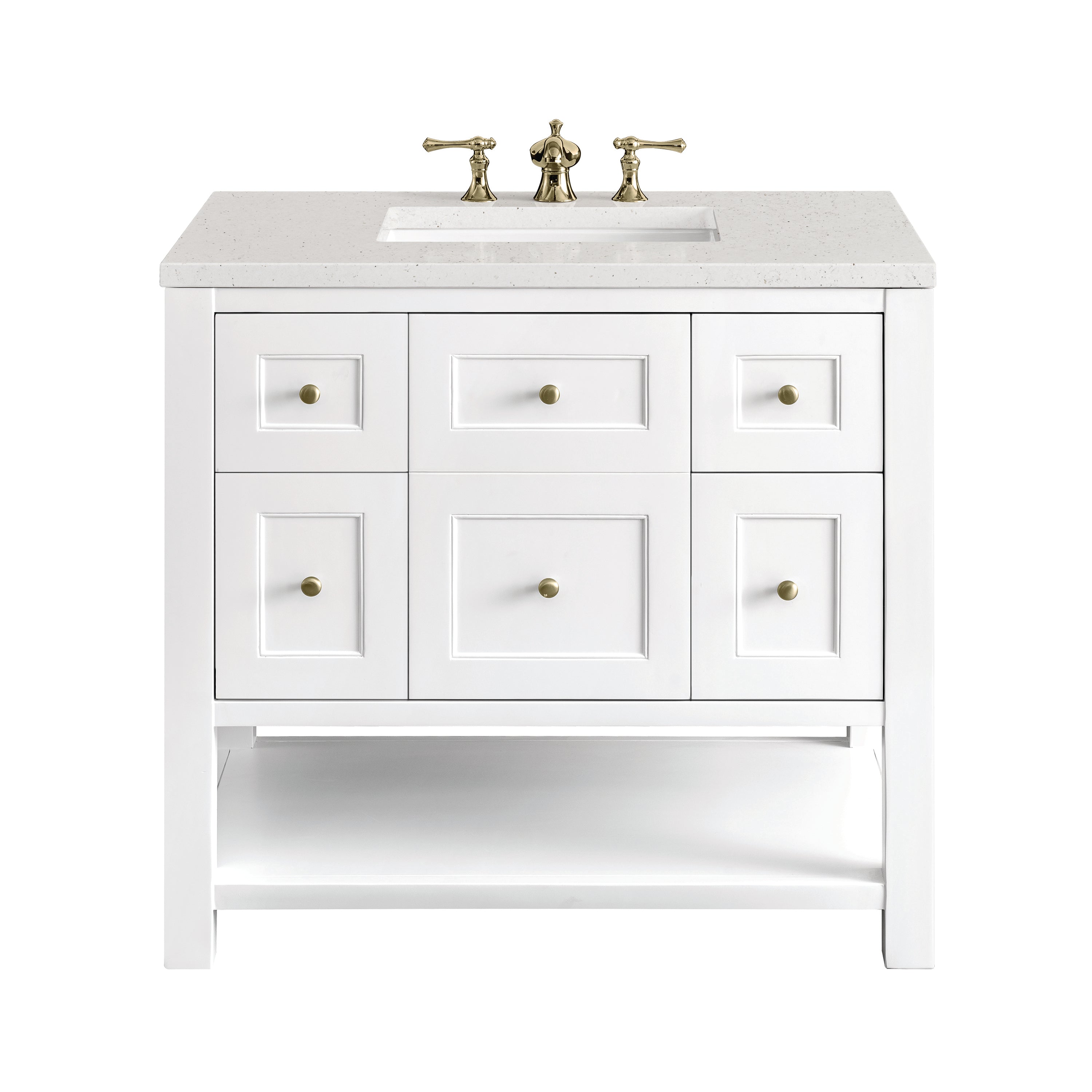 James Martin Breckenridge 36" Single Vanity in Bright White with 3cm Countertop