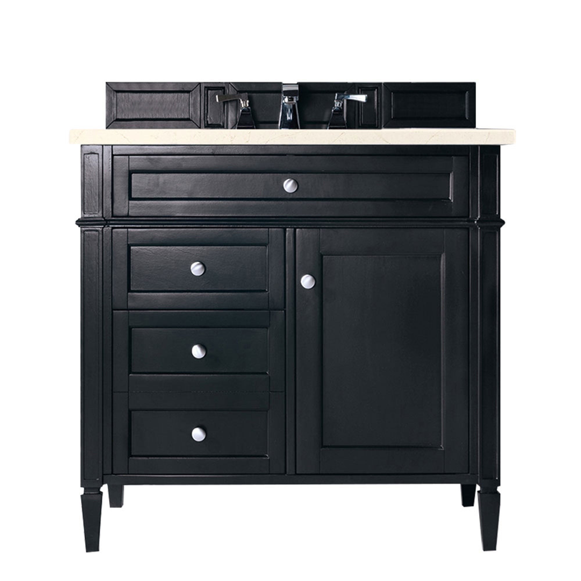 James Martin Brittany 36" Single Vanity in Black Onyx with 3cm Countertop