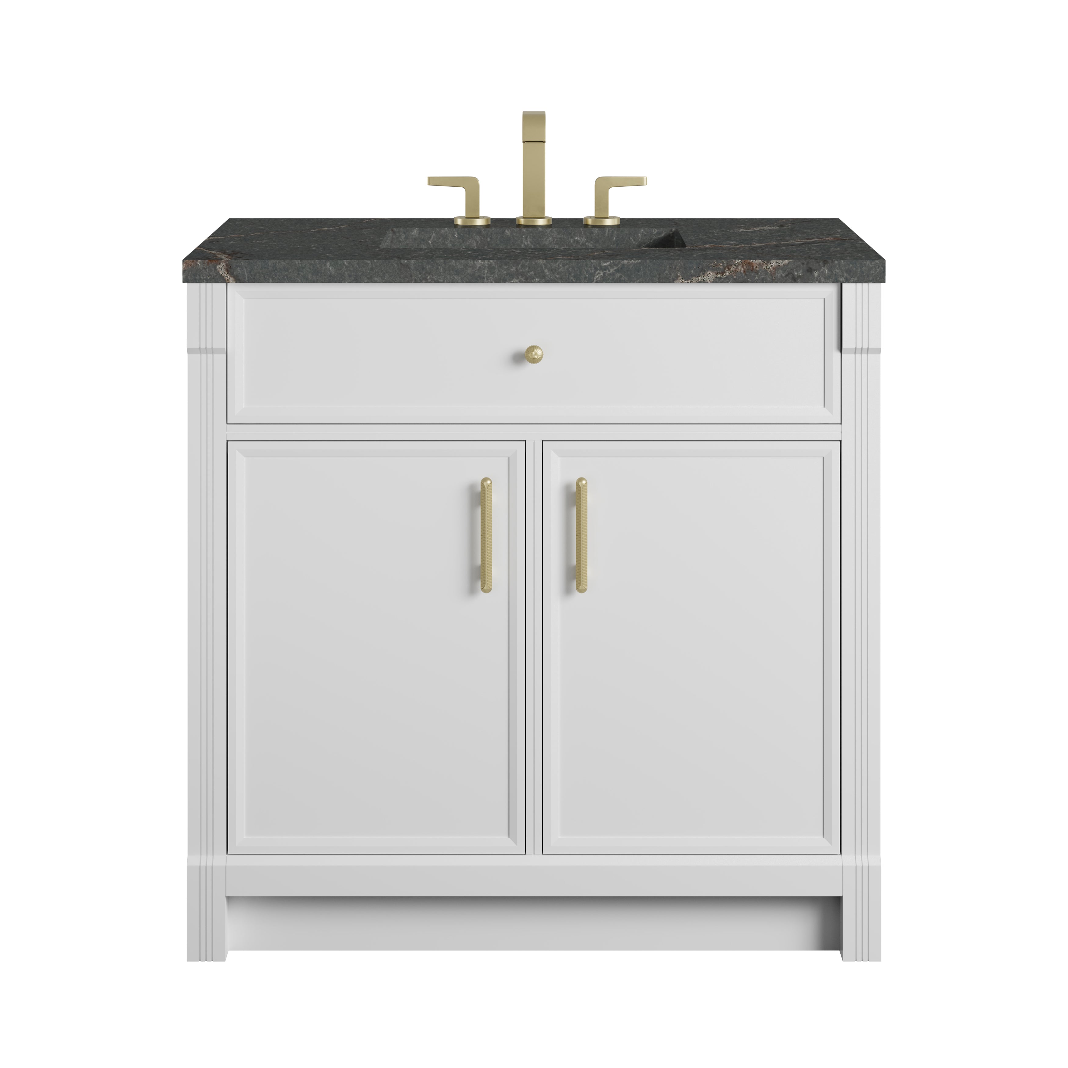 James Martin Bellshire 36" Single Vanity in Bright White with 3cm Countertop