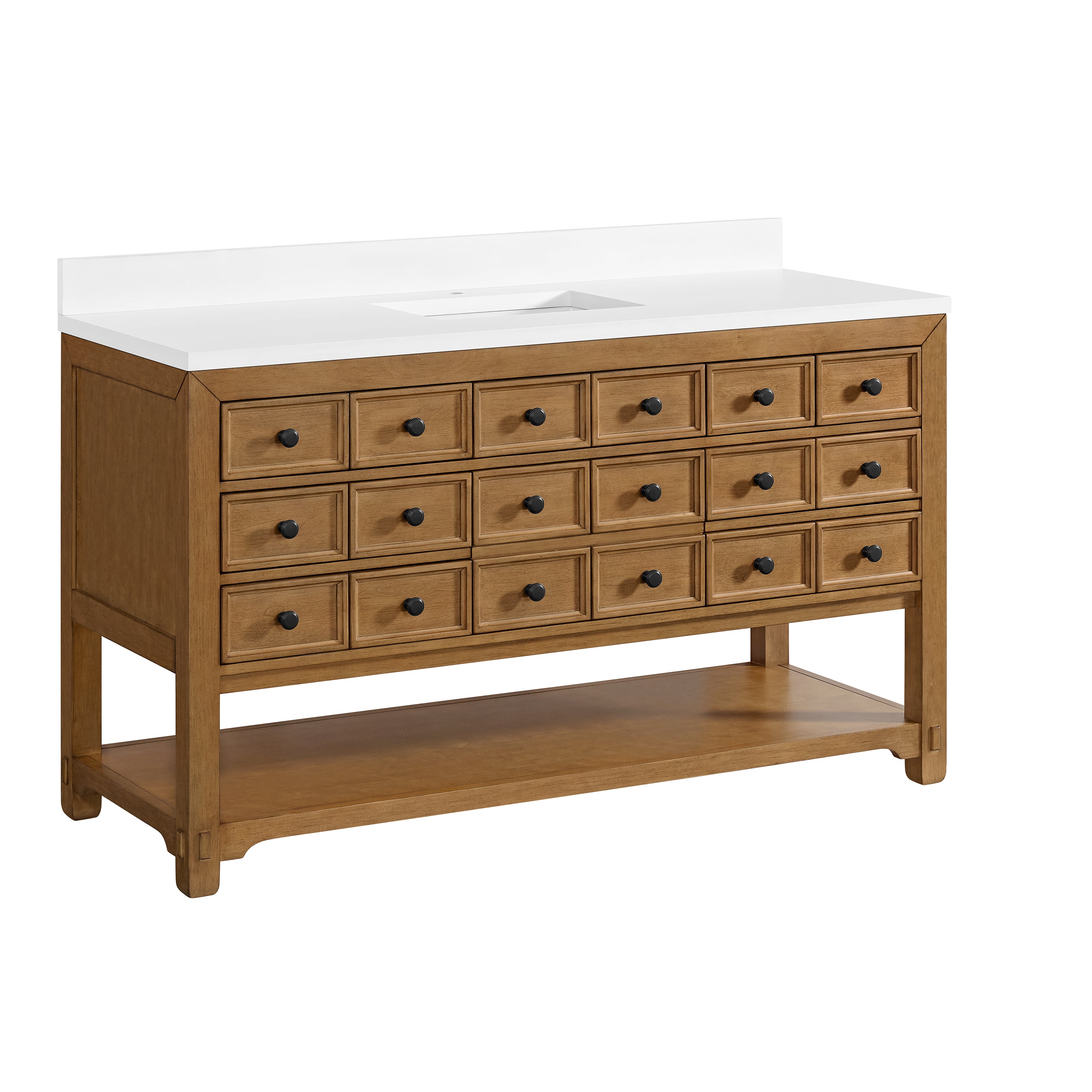 James Martin Malibu 60" Single Vanity in Amber Birch with 3cm Countertop
