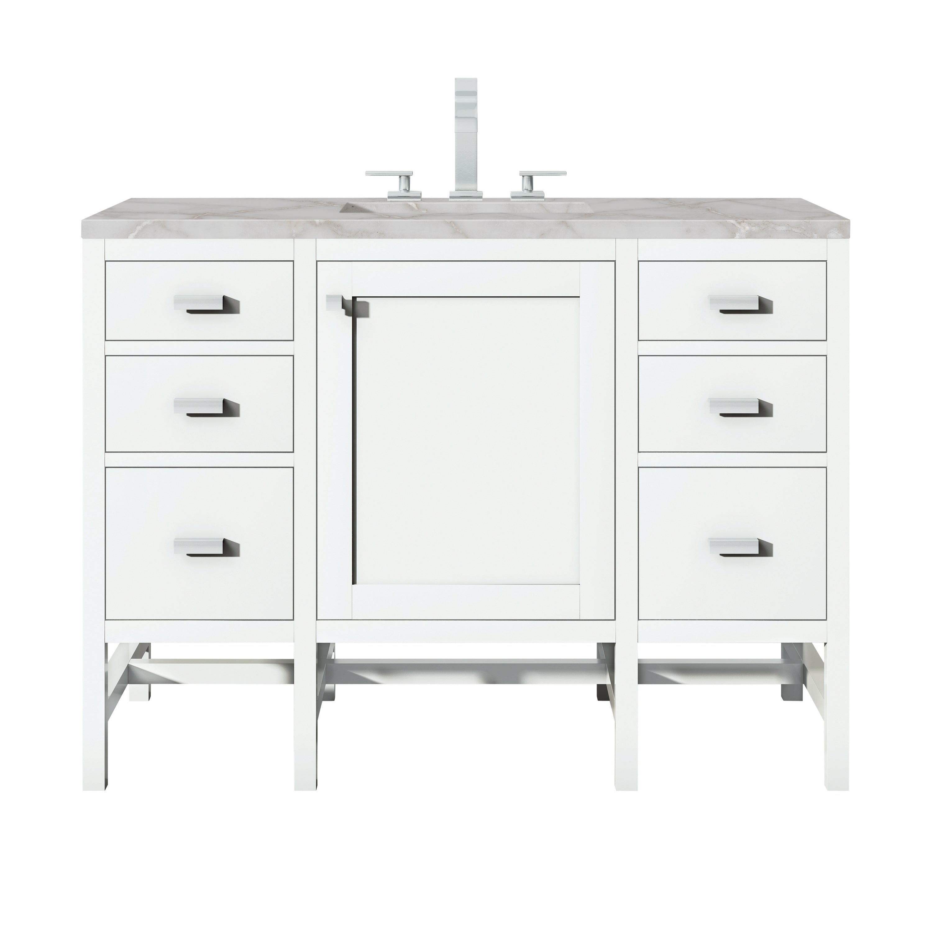 James Martin Addison 48" Single Vanity in Glossy White with 3cm Countertop