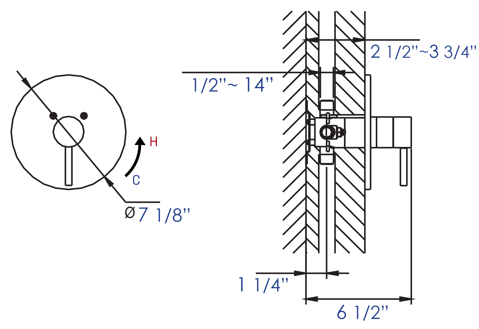 ALFI brand AB1601 Pressure Balanced Round Shower Mixer