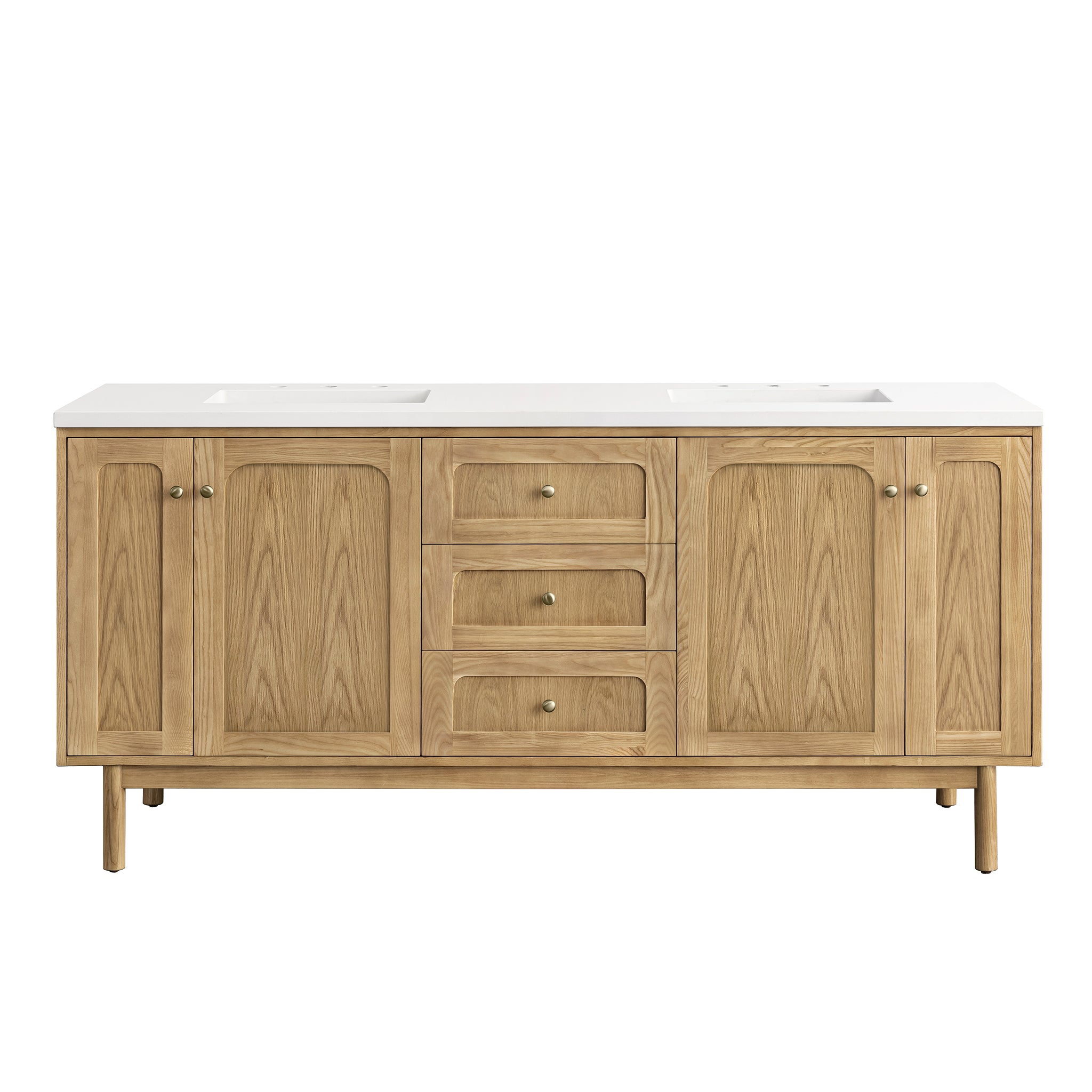 James Martin Laurent 72" Double Vanity in Light Natural Oak with 3cm Countertop