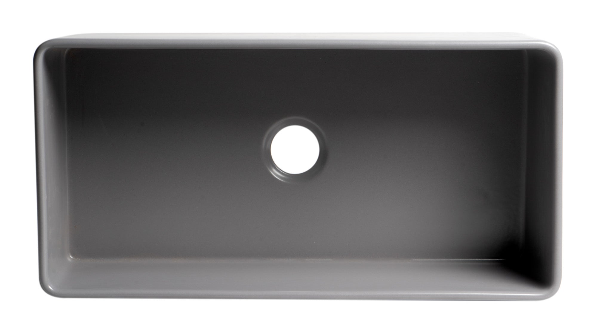 ALFI brand ABF3618 Smooth Apron 36" x 18" Single Bowl Fireclay Farm Sink