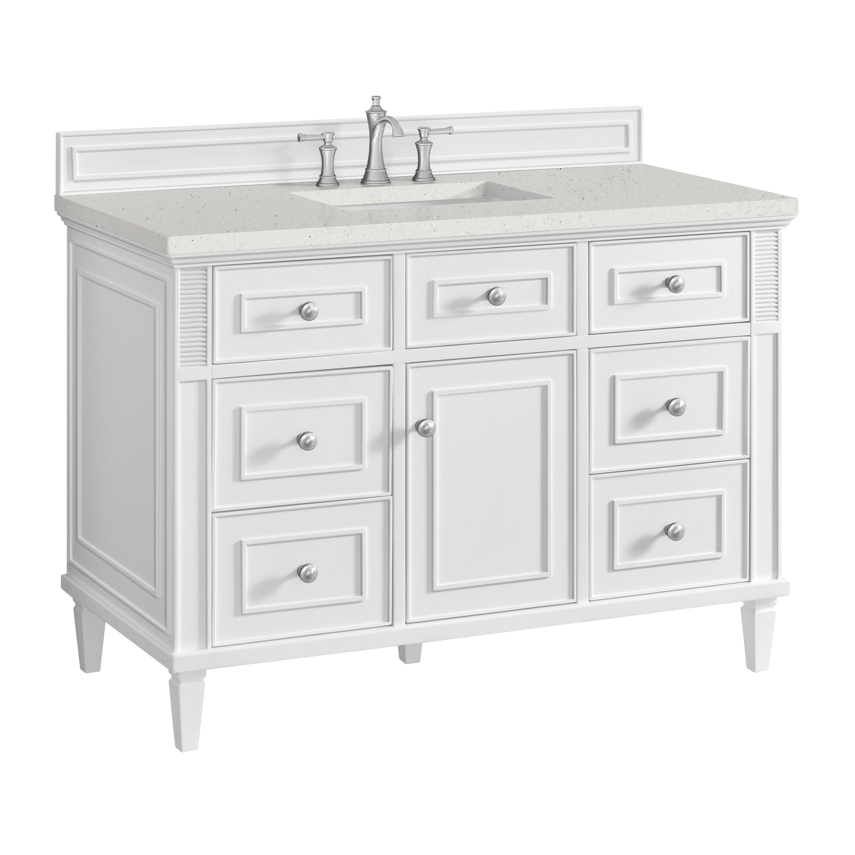 James Martin Lorelai 48" Single Vanity in Bright White with 3cm Countertop