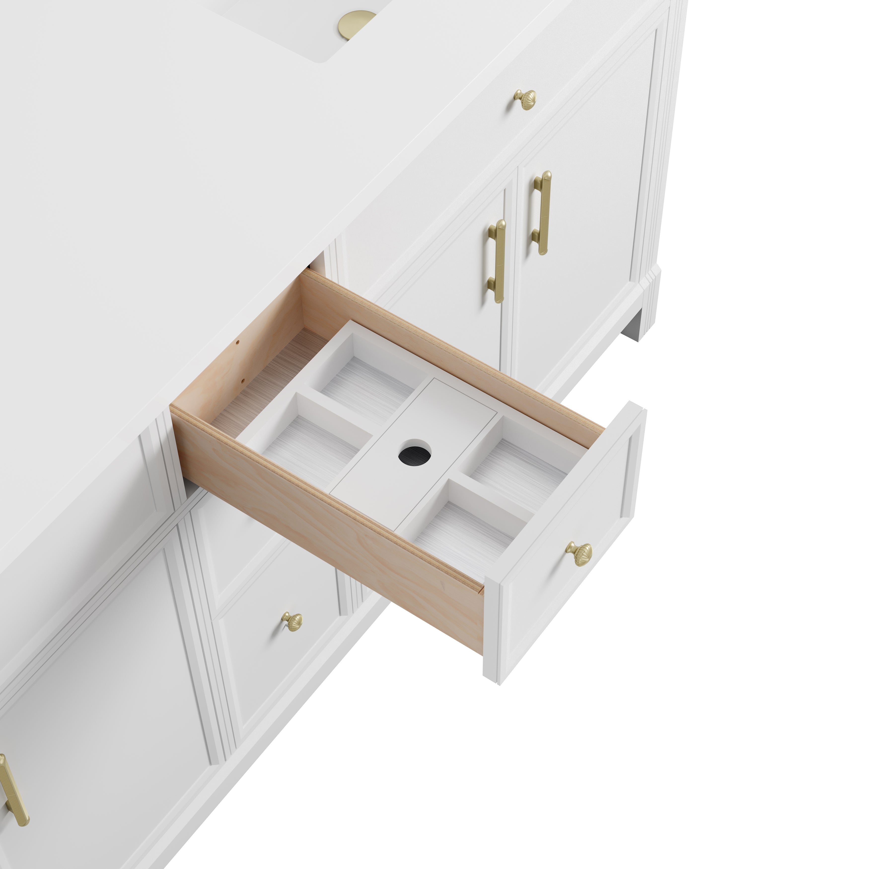 James Martin Bellshire 72" Double Vanity in Bright White with 3cm Countertop and FreePower Wireless Charger