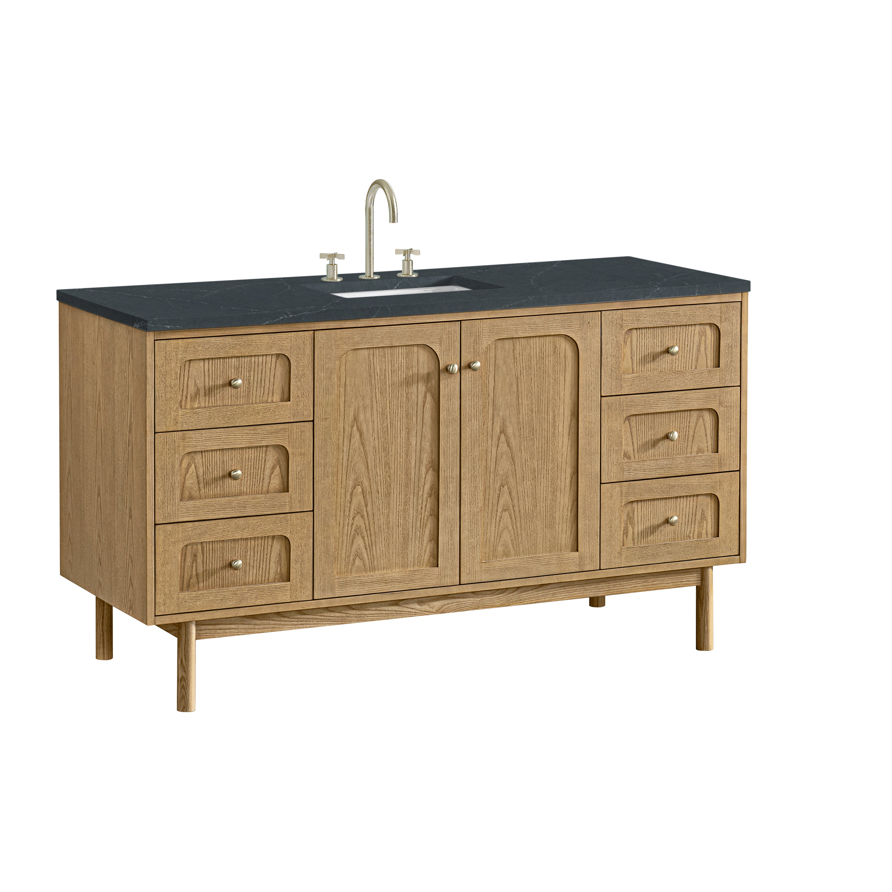 James Martin Laurent 60" Single Vanity in Light Natural Oak with 3cm Countertop