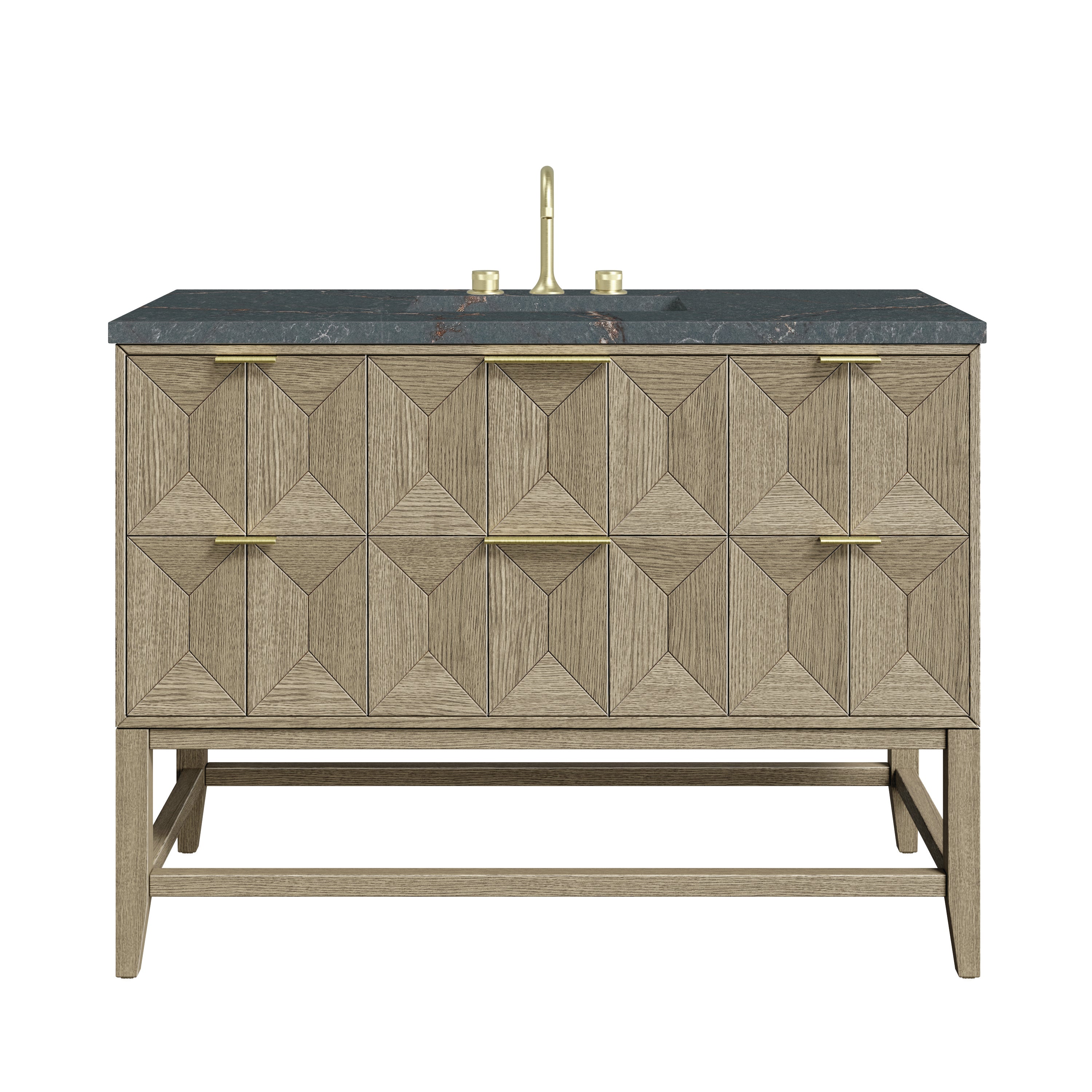 James Martin Emmeline 48" Single Vanity in Pebble Oak with 3cm Countertop