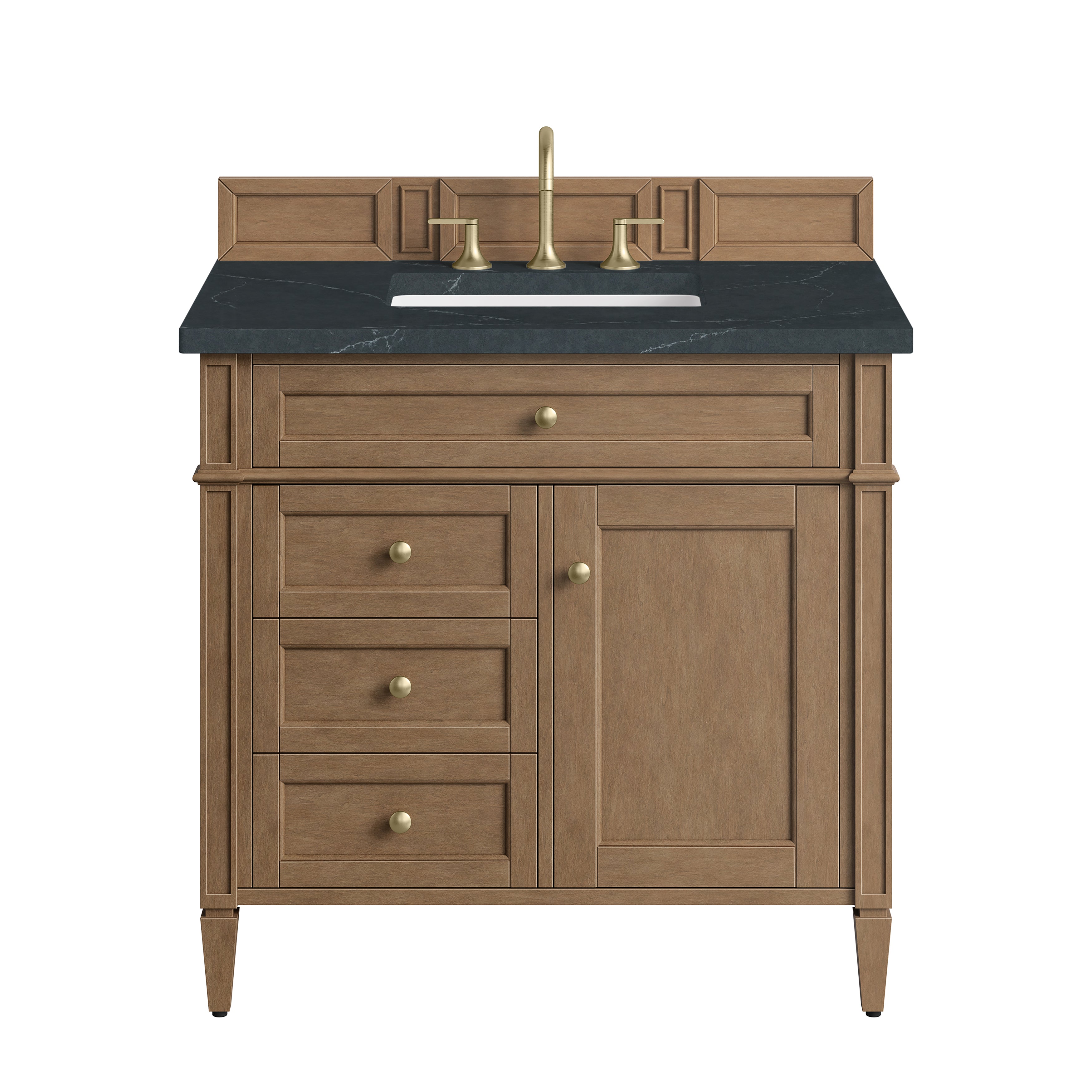 James Martin Brittany 36" Single Vanity in Pecan with 3cm Countertop