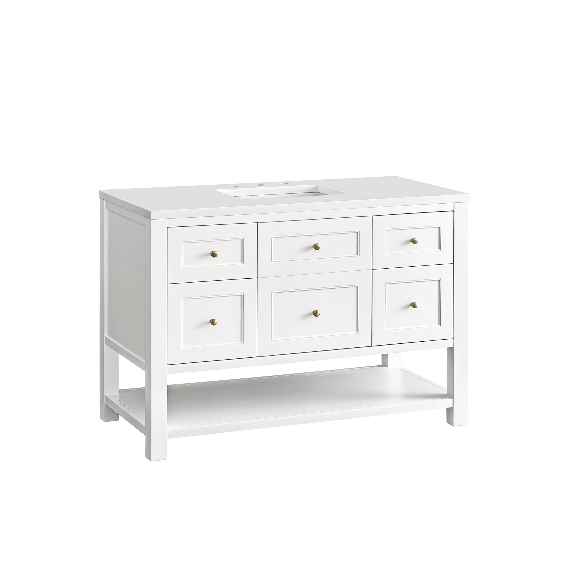 James Martin Breckenridge 48" Single Vanity in Bright White with 3cm Countertop