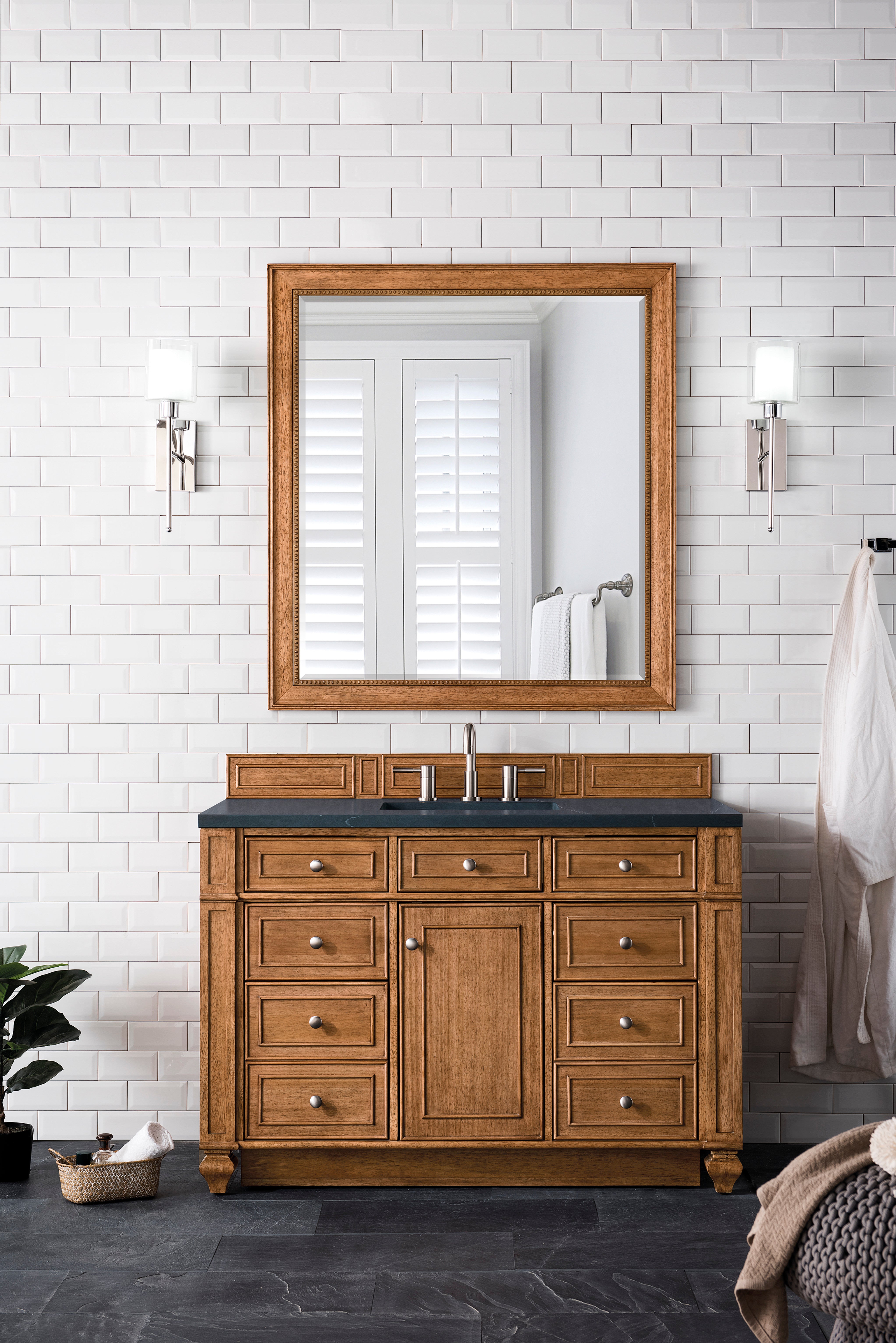 James Martin Bristol 48" Single Vanity in Saddle Brown with 3cm Countertop