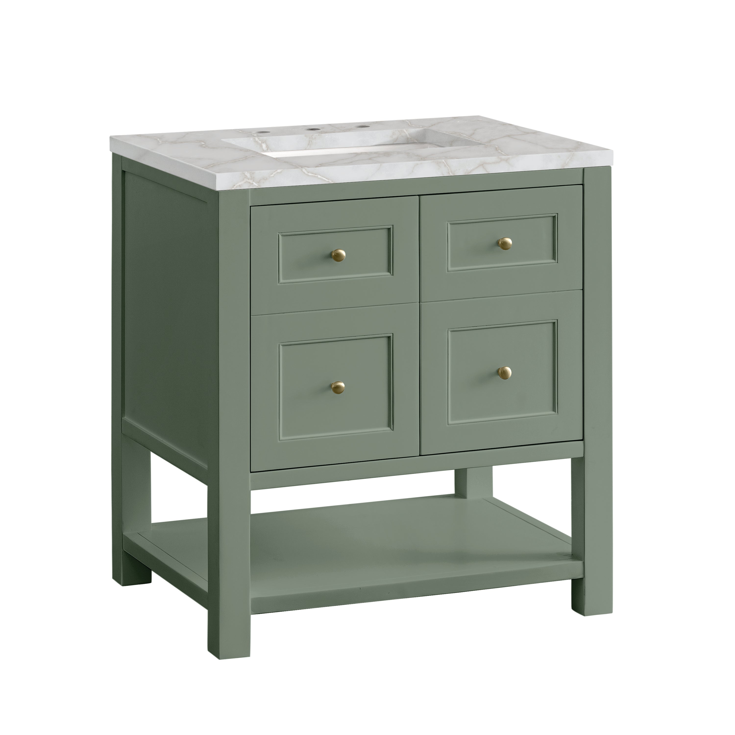 James Martin Breckenridge 30" Single Vanity in Smokey Celadon with 3cm Countertop