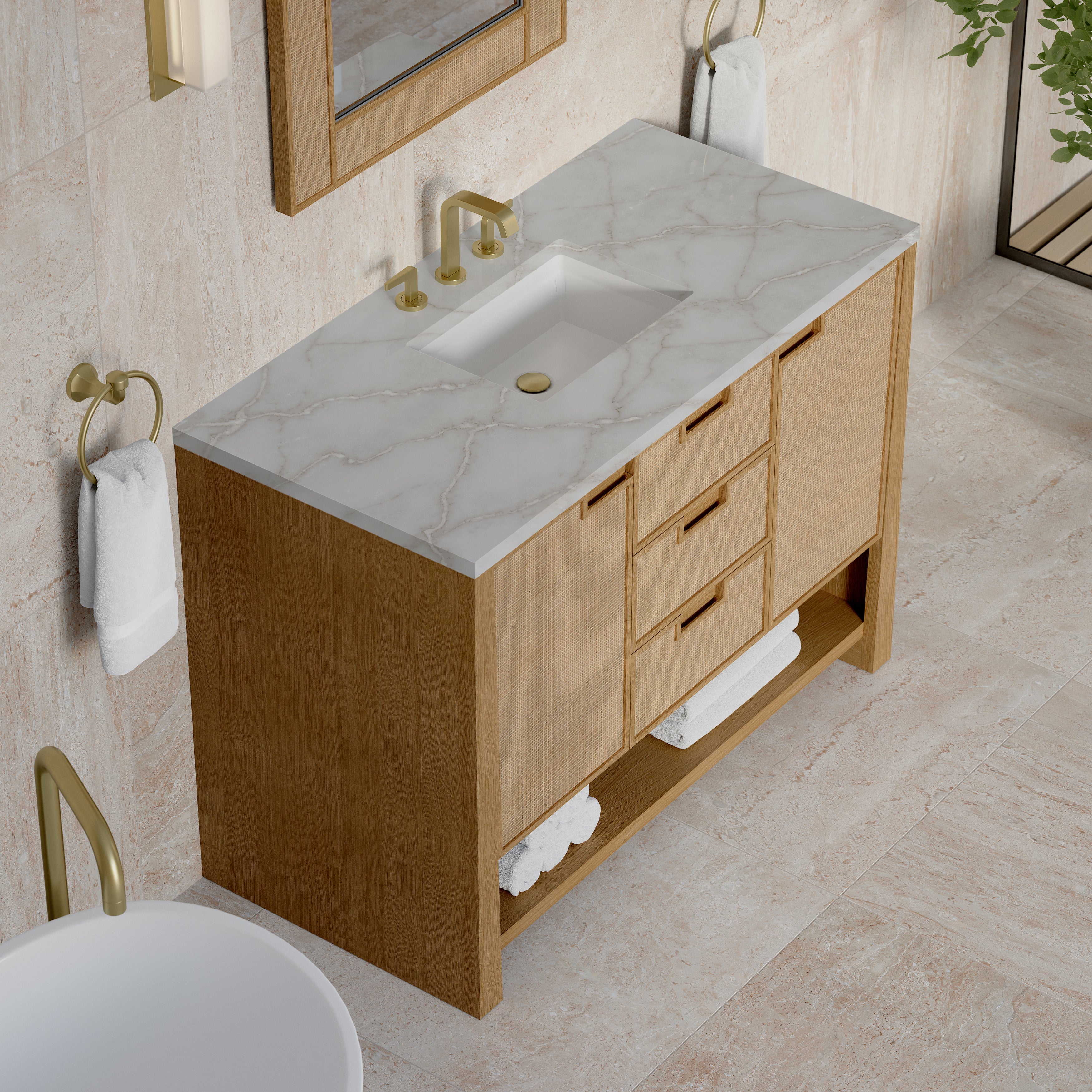 James Martin Solene 48" Single Vanity in Seaside Oak with 3cm Countertop