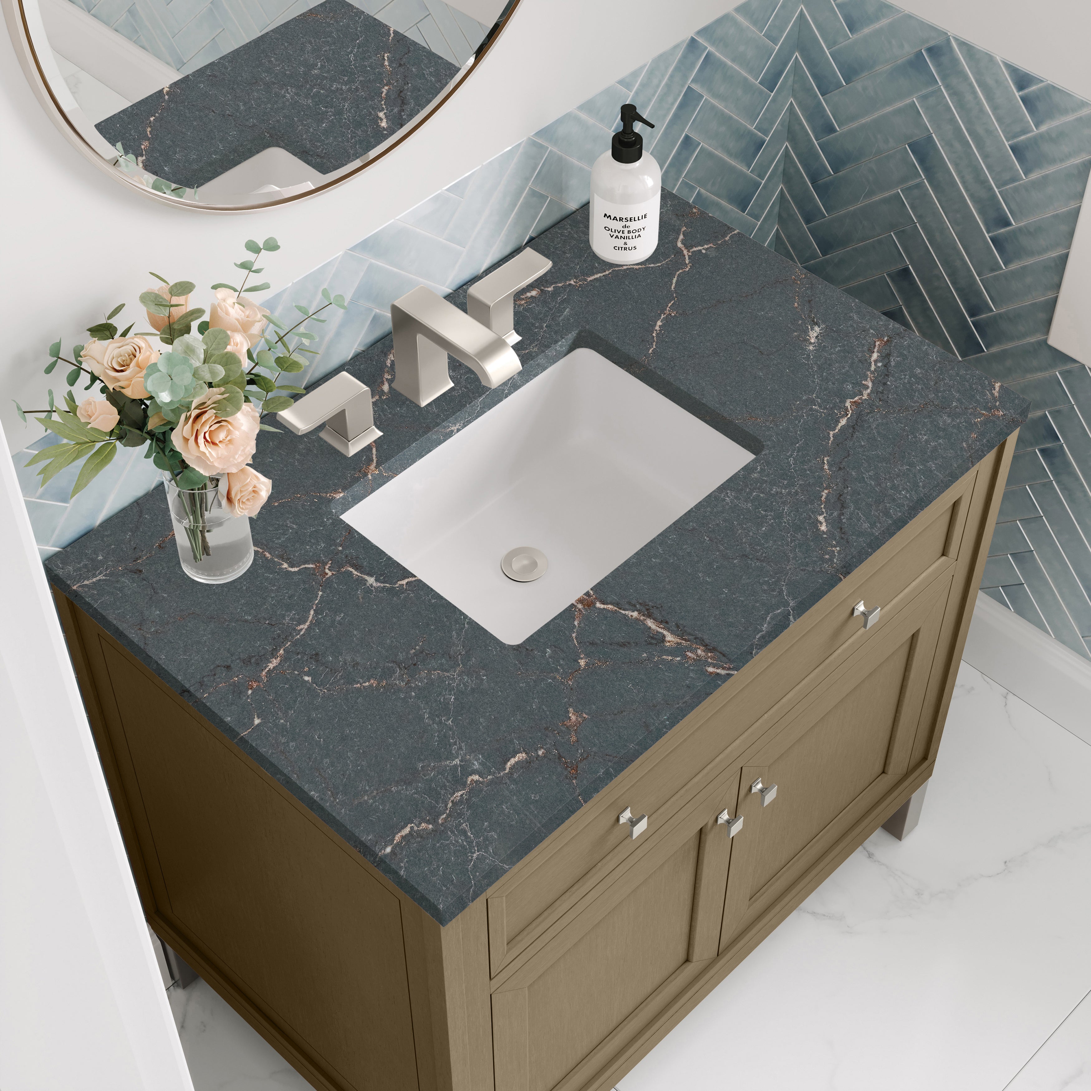 James Martin Chicago 36" Single Vanity in Walnut Whisper with 3cm Countertop