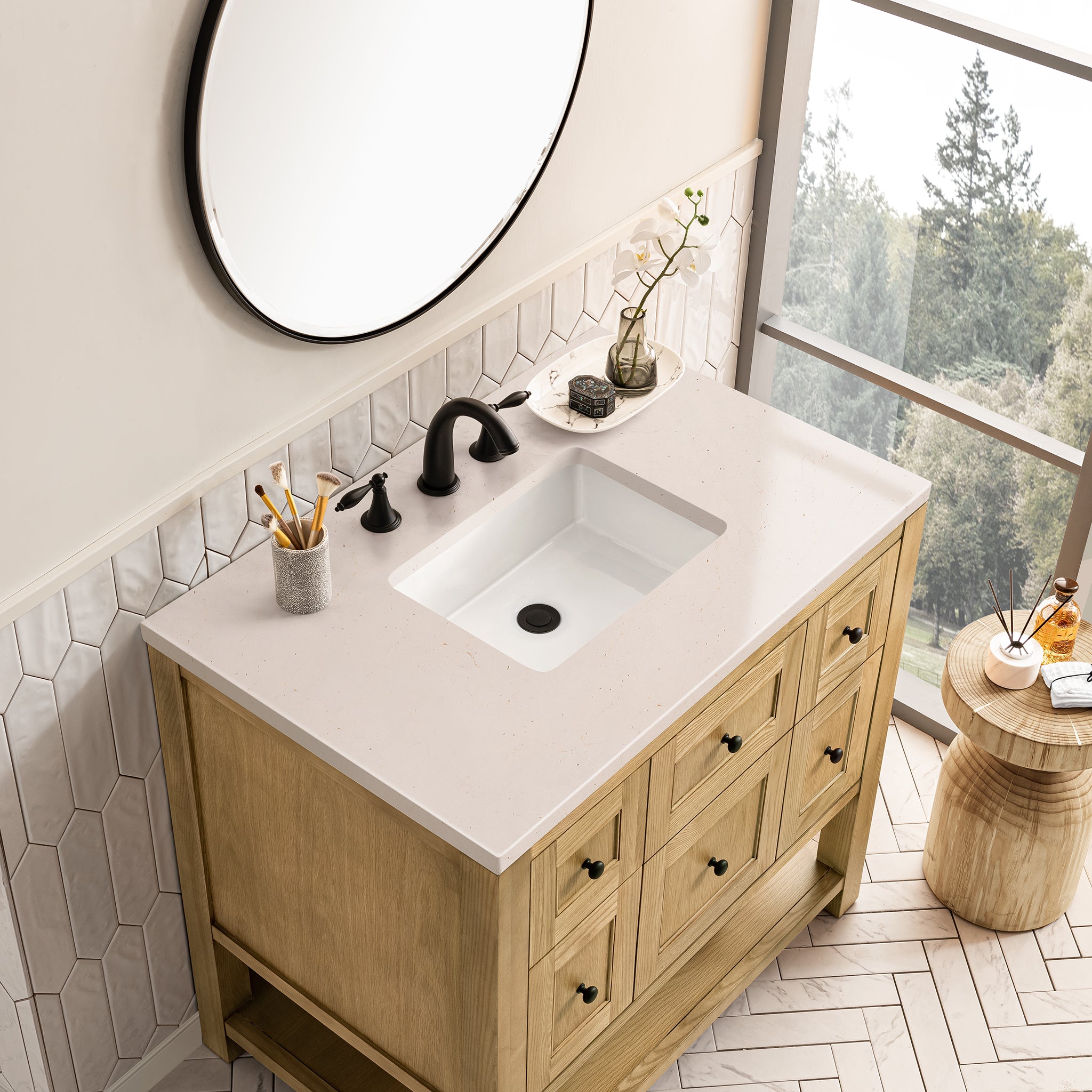 James Martin Breckenridge 36" Single Vanity in Light Natural Oak with 3cm Countertop