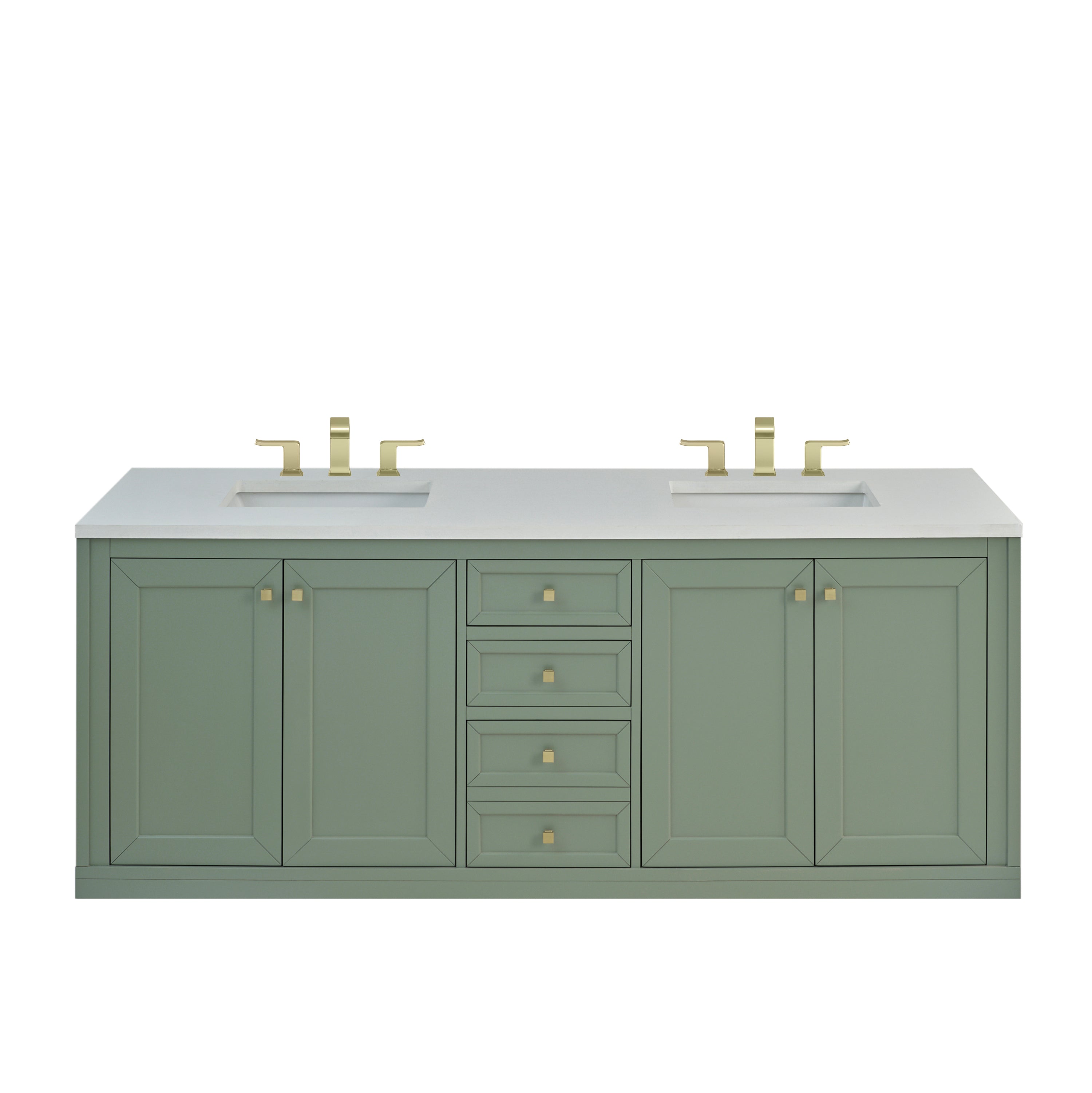 James Martin Chicago 72" Double Vanity in Smokey Celadon with 3cm Countertop