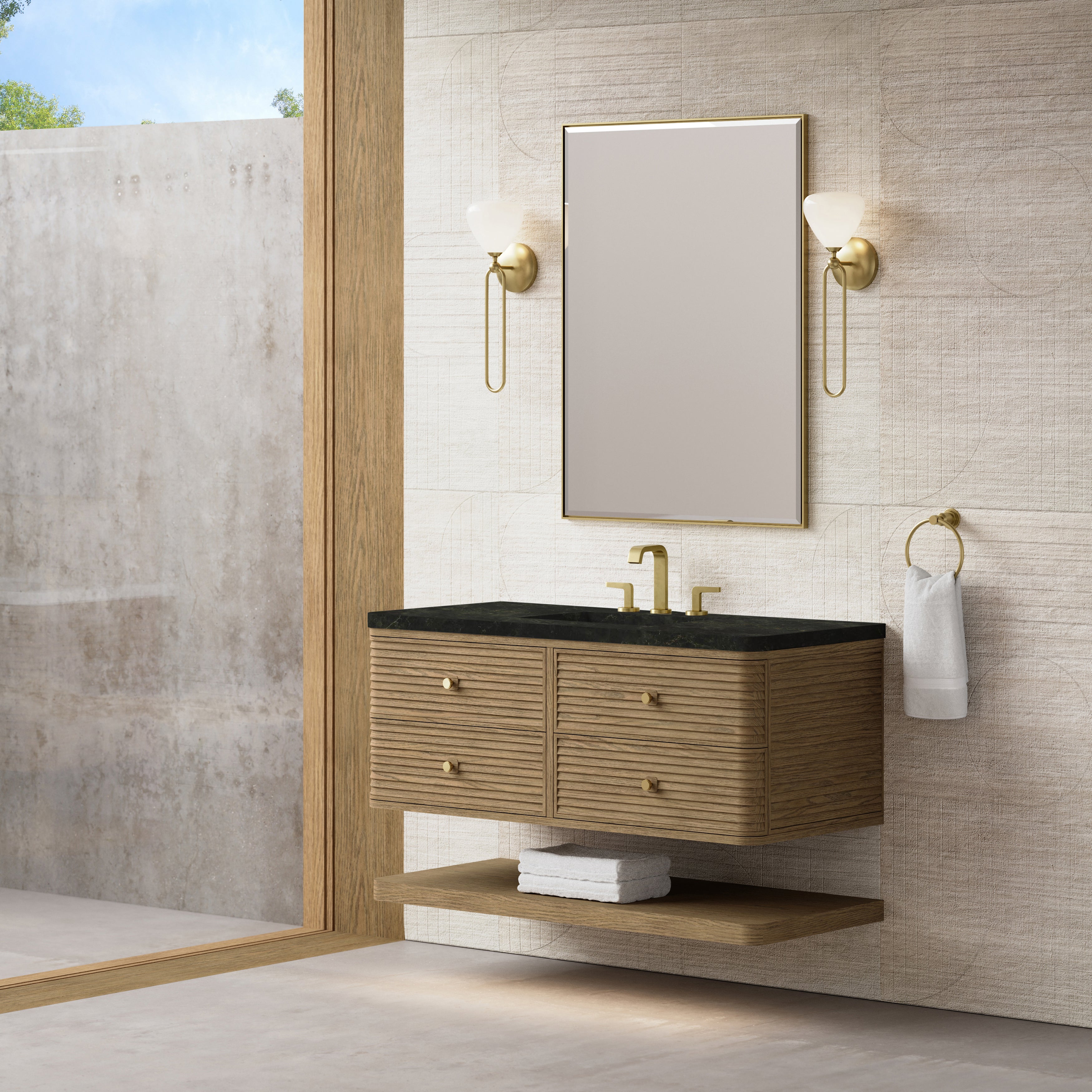 James Martin Allamari 48" Single Vanity in Dune Mist with 3cm Countertop
