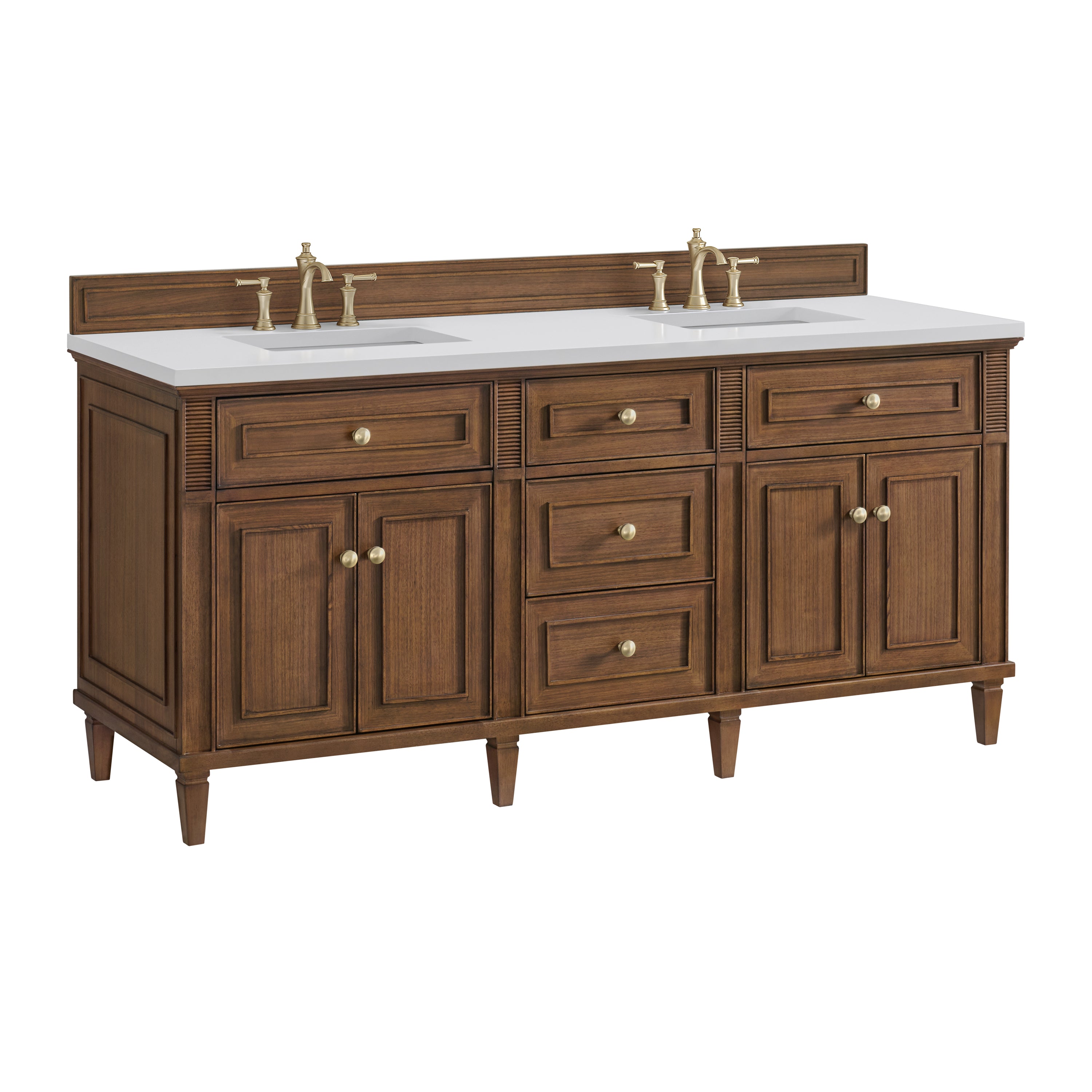 James Martin Lorelai 72"Double Vanity in Mid-Century Walnut with 3cm Countertop