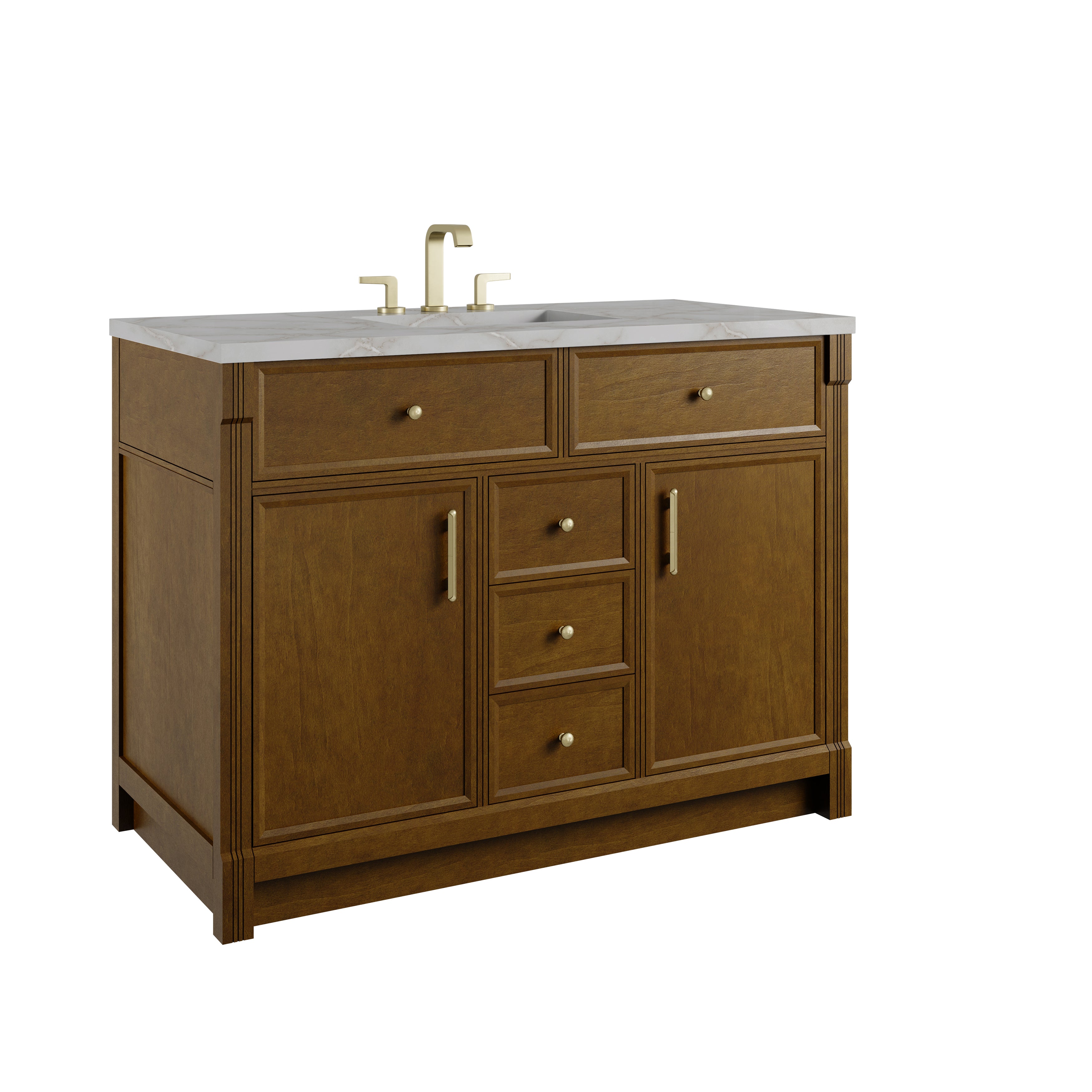 James Martin Bellshire 48" Single Vanity in Honey Oak with 3cm Countertop and FreePower Wireless Charger