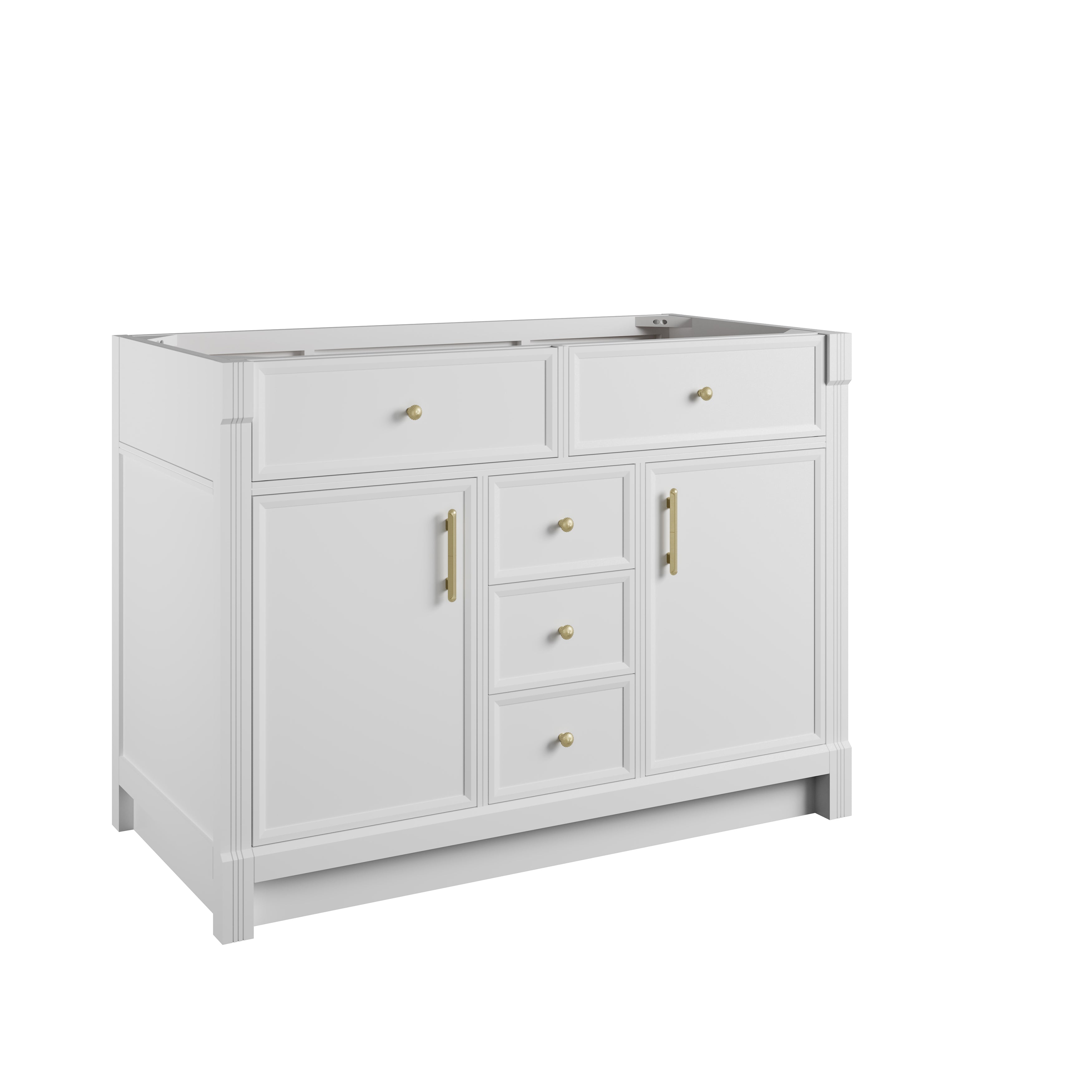 James Martin Bellshire 48" Single Vanity in Bright White with 3cm Countertop and FreePower Wireless Charger