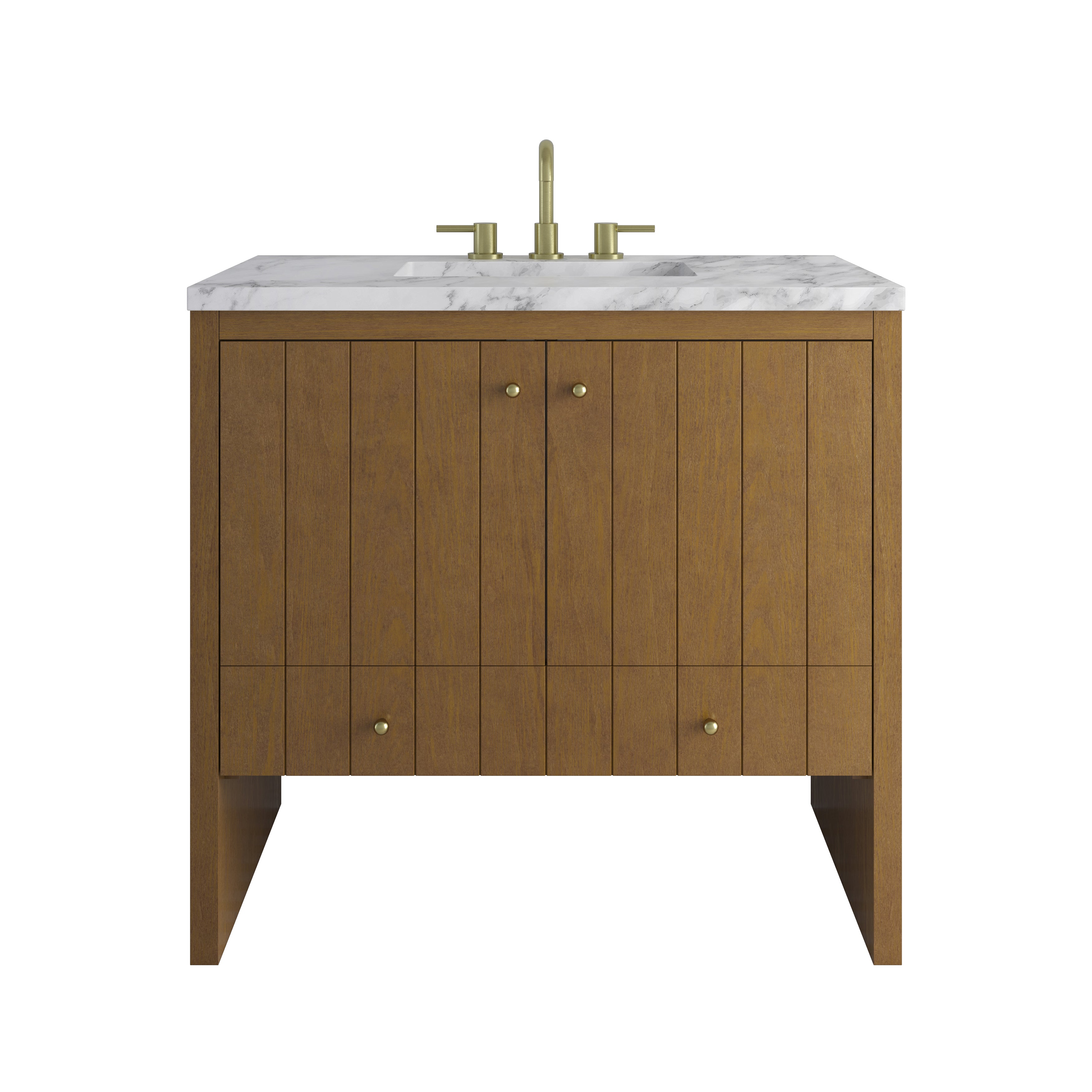 James Martin Hudson 36" Single Vanity in Honey Oak with 3cm Countertop