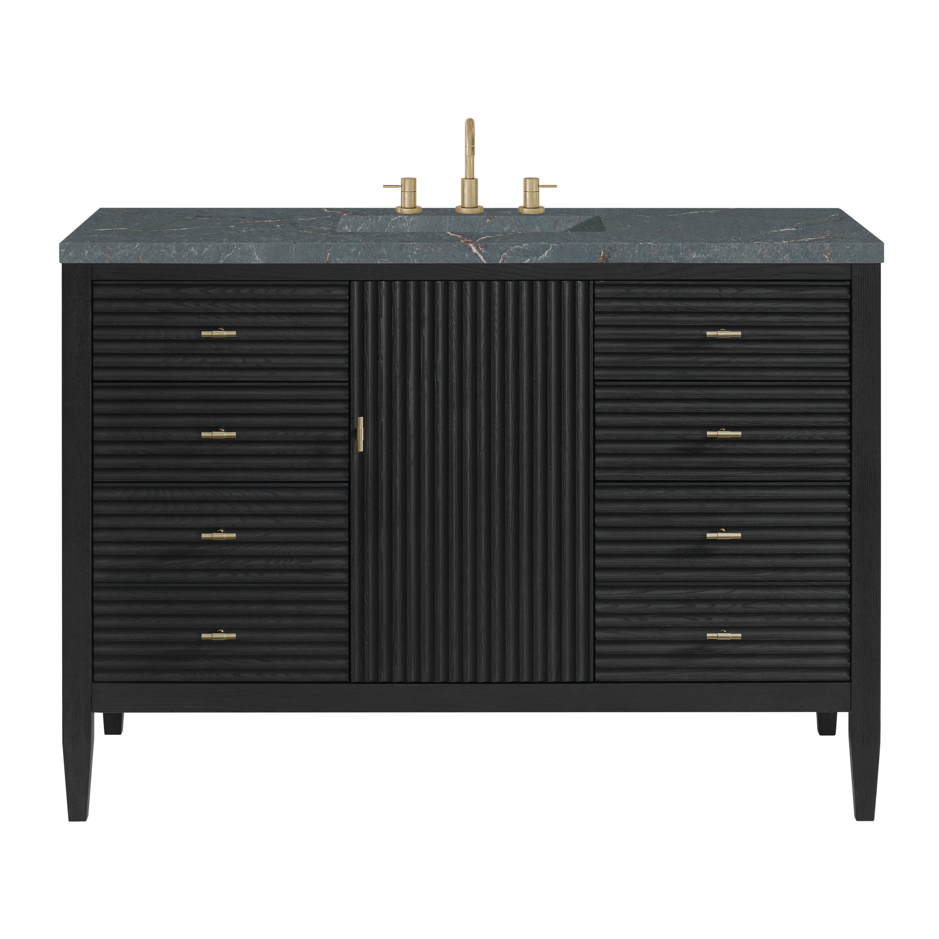 James Martin Myrrin 48" Single Vanity in Carbon Oak with 3cm Countertop