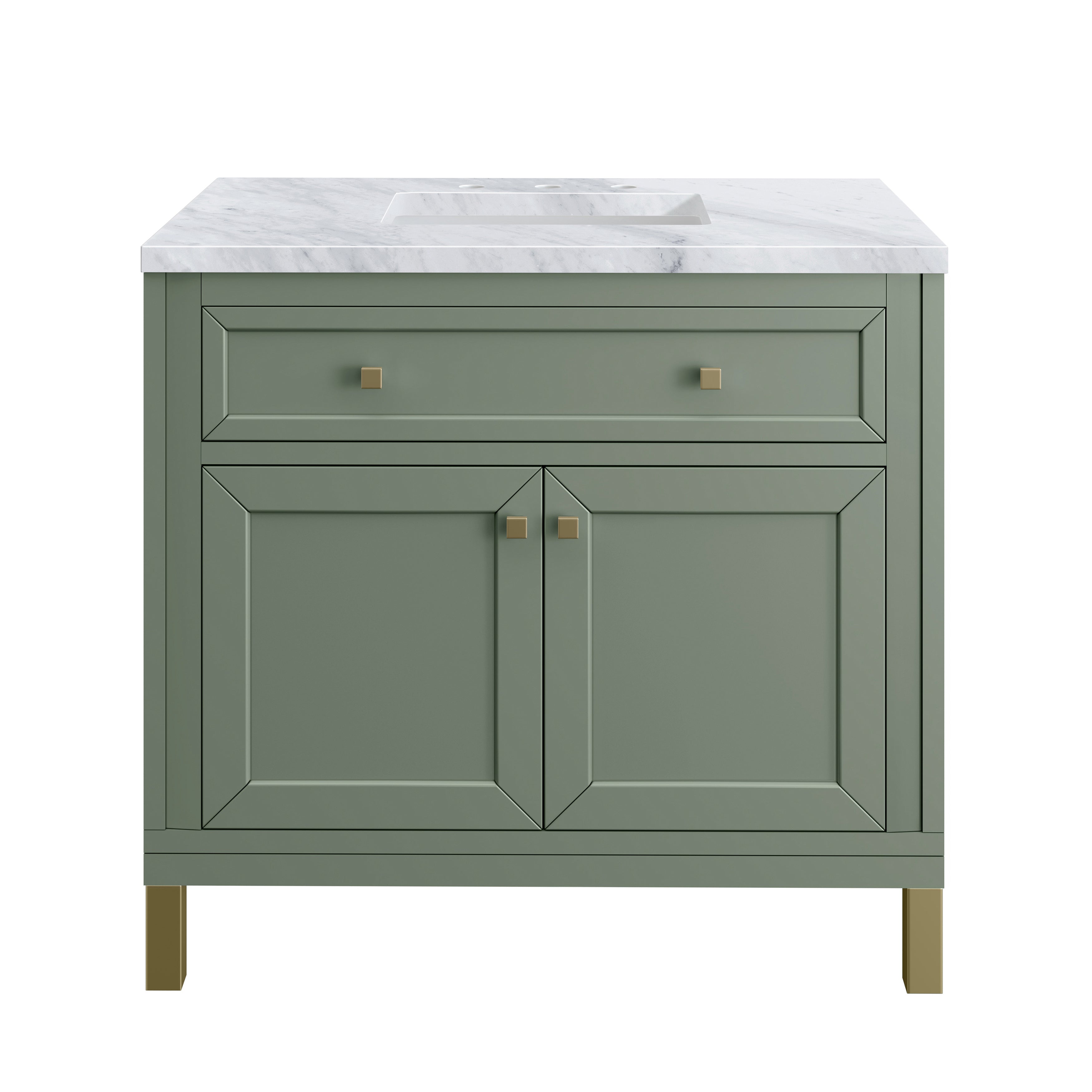 James Martin Chicago 36" Single Vanity in Smokey Celadon with 3cm Countertop
