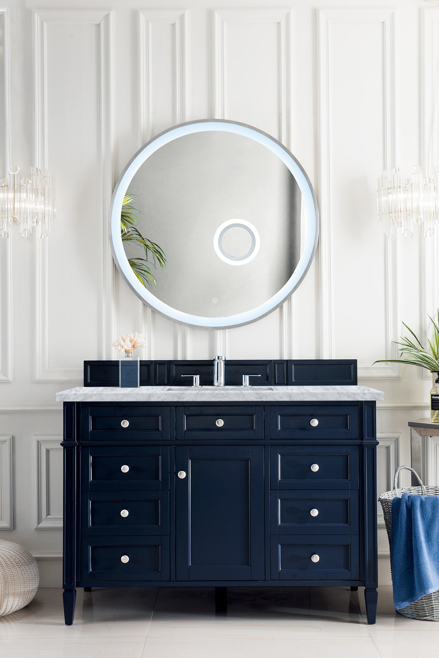 James Martin Brittany 48" Single Vanity in Victory Bleu with 3cm Countertop