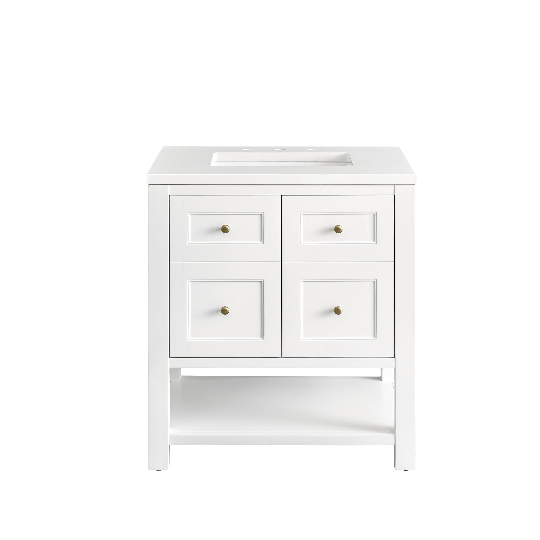 James Martin Breckenridge 30" Single Vanity in Bright White with 3cm Countertop