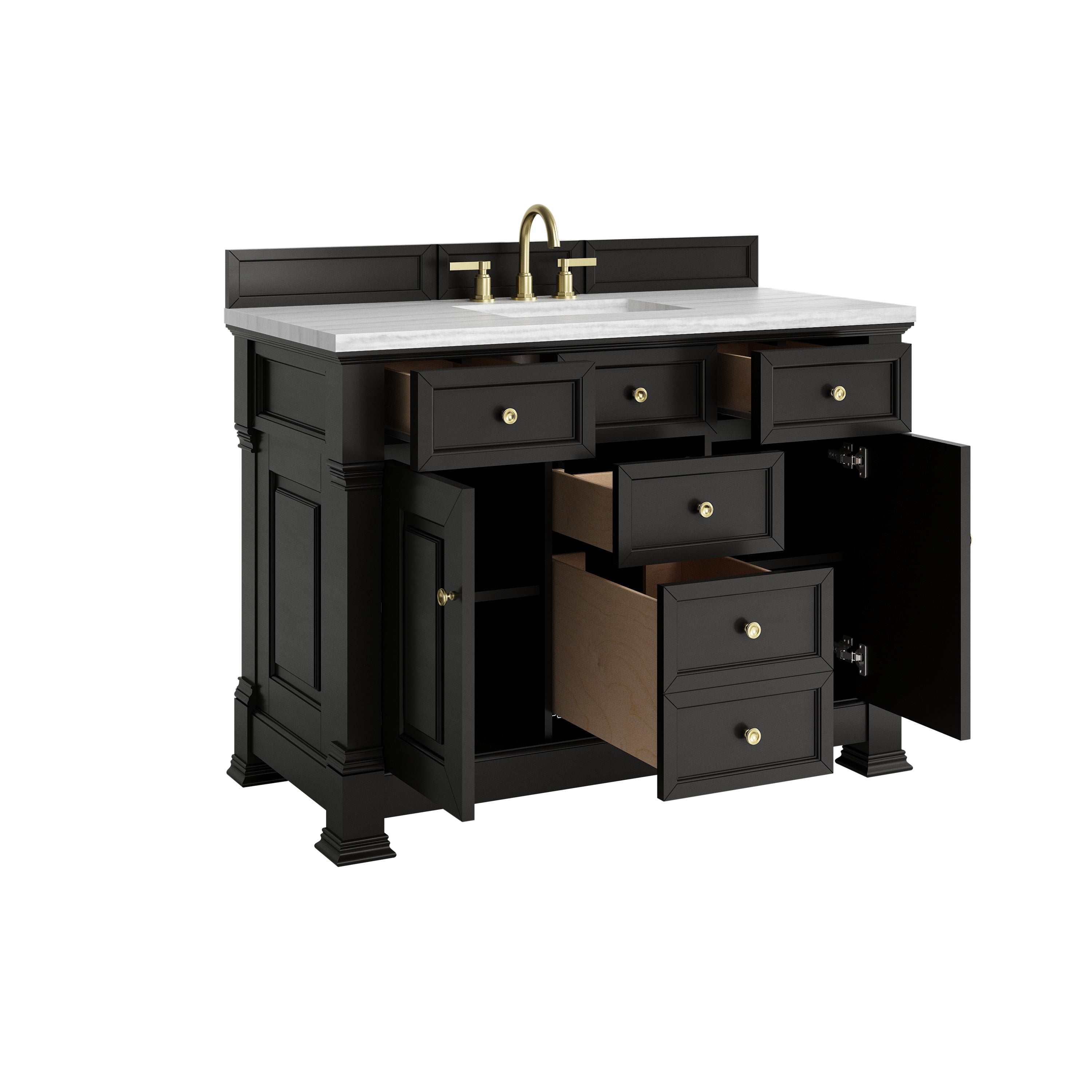 James Martin Brookfield 48" Single Vanity in Black Onyx with 3cm Countertop