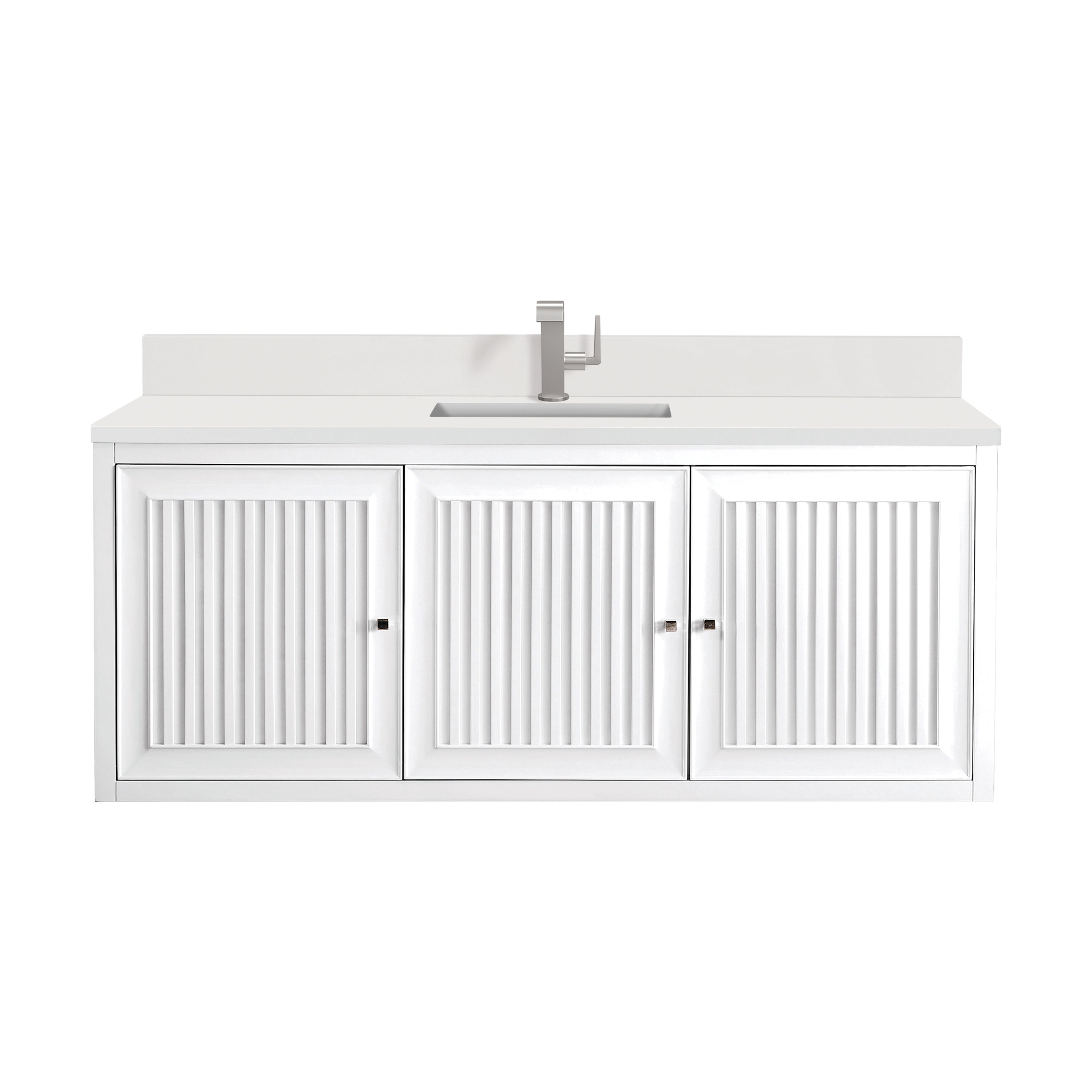 James Martin Athens 60" Single Vanity in Glossy White with 3cm Countertop