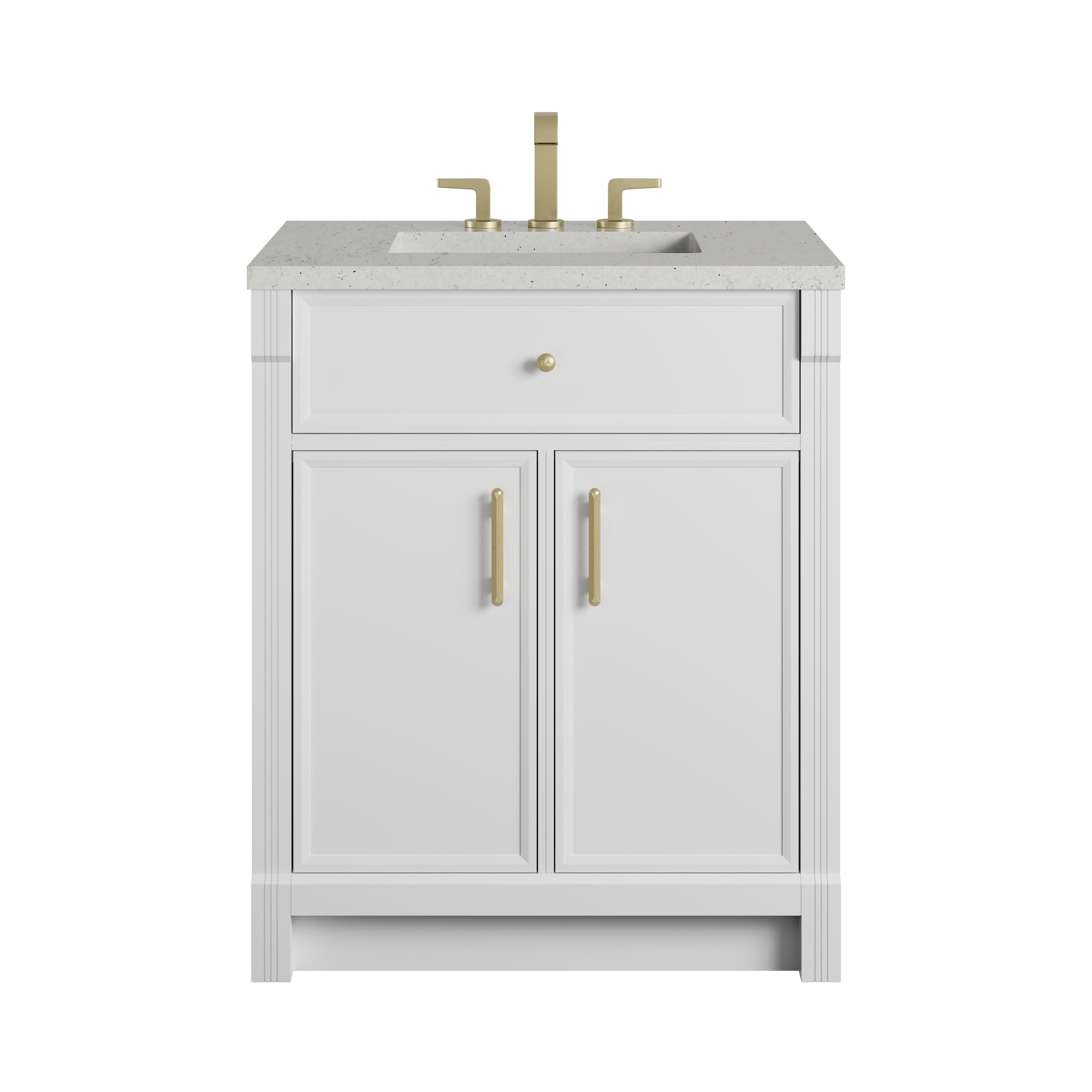 James Martin Bellshire 30" Single Vanity in Bright White with 3cm Countertop