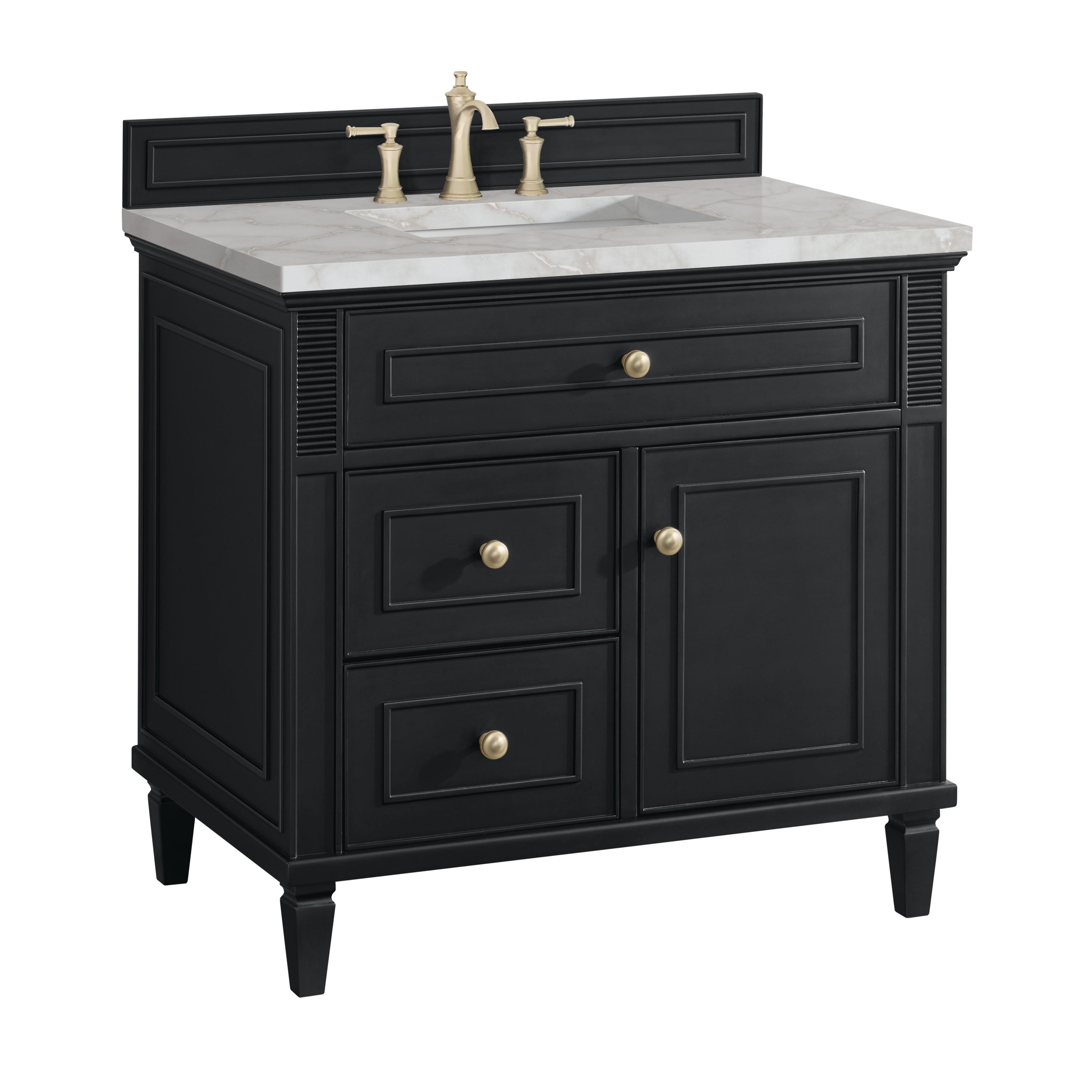 James Martin Lorelai 36" Single Vanity in Black Onyx with 3cm Countertop