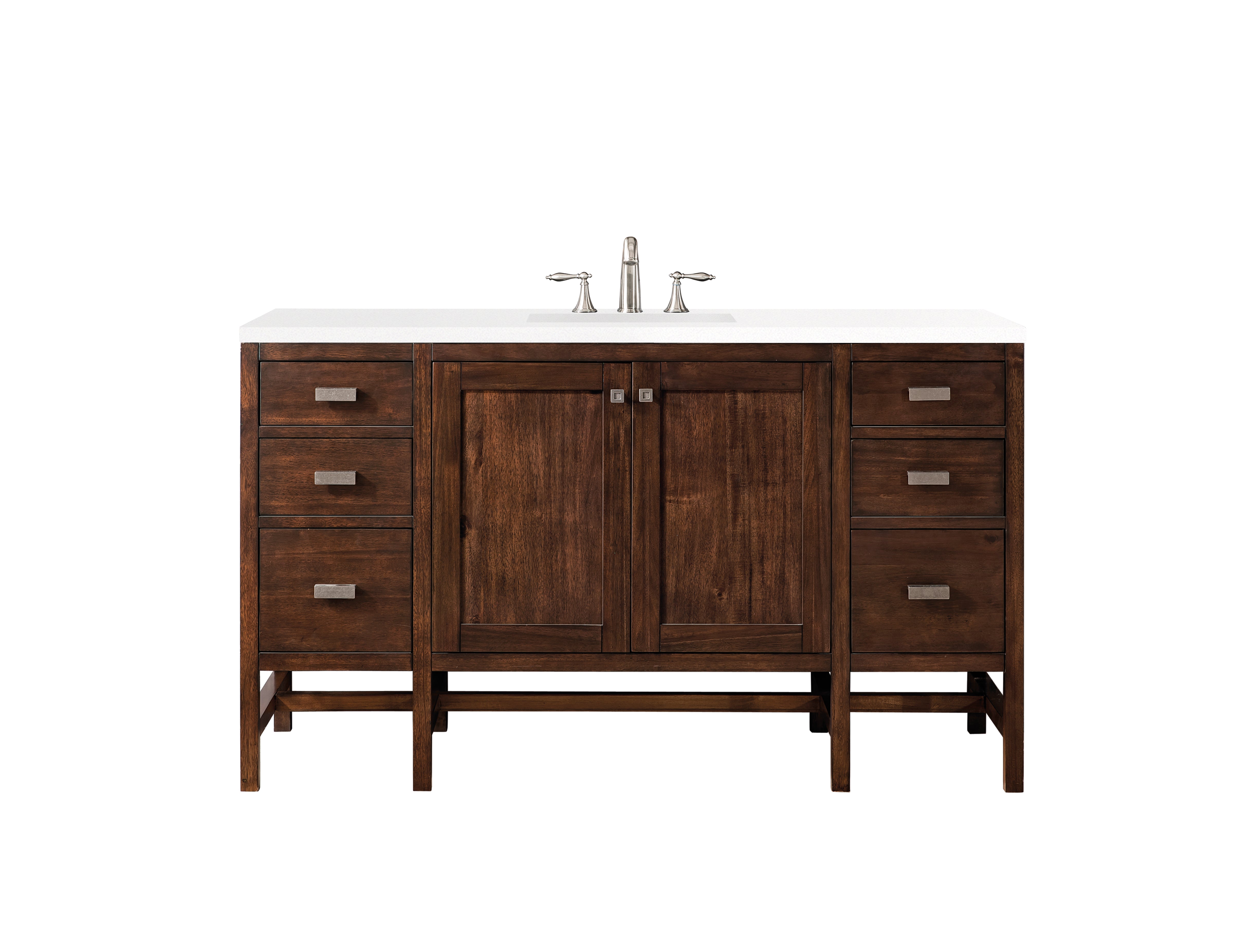 James Martin Addison 60" Single Vanity in Mid-Century Acacia with 3cm Countertop
