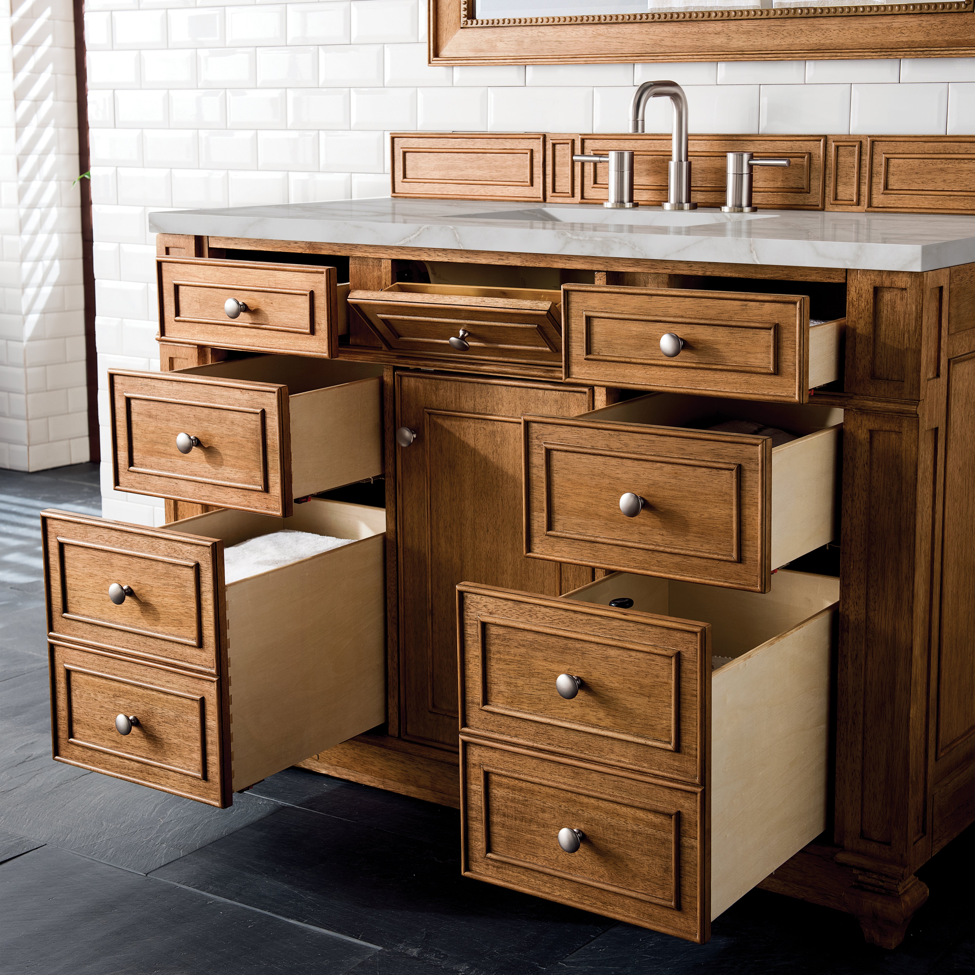 James Martin Bristol 48" Single Vanity in Saddle Brown with 3cm Countertop