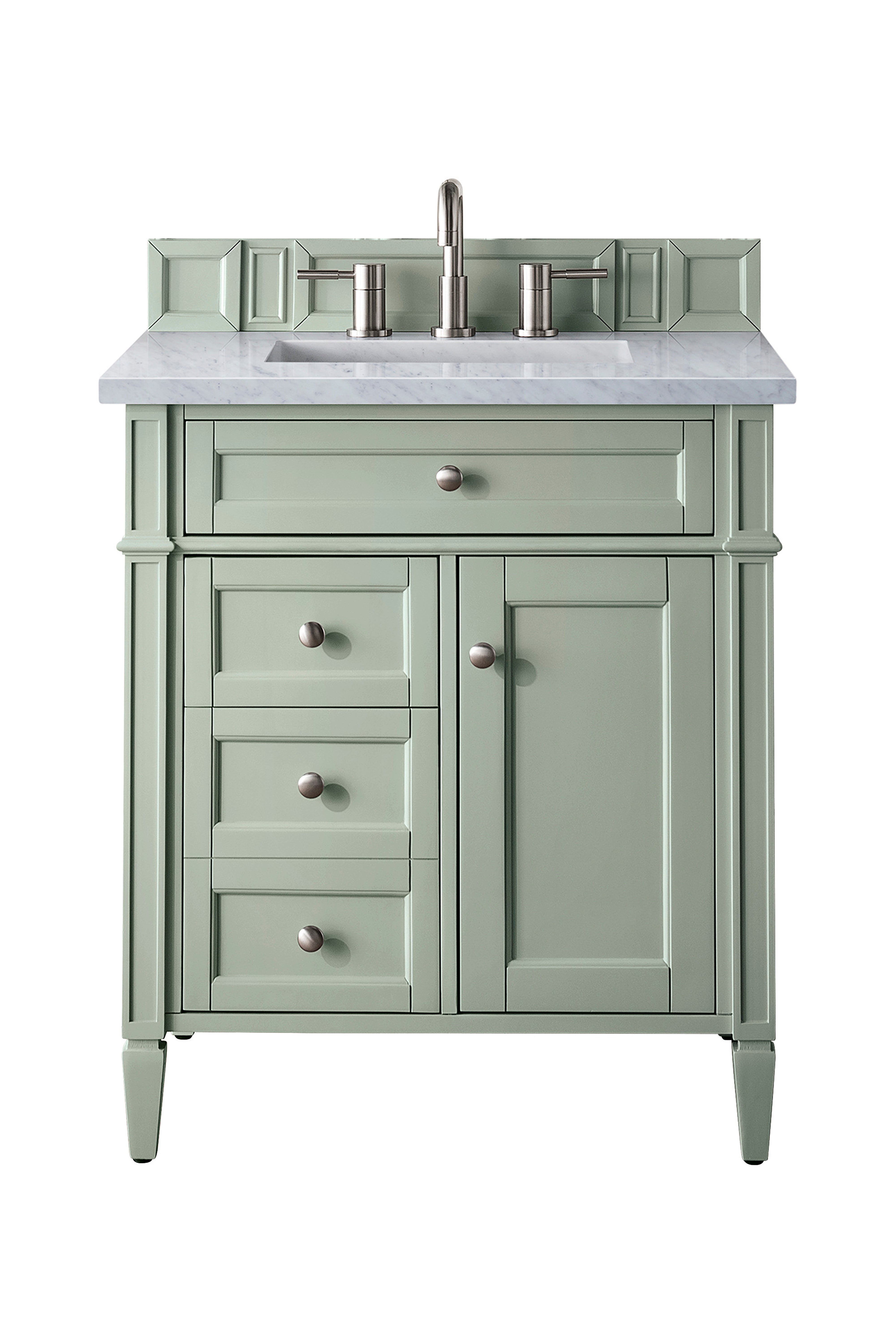 James Martin Brittany 30" Single Vanity in Sage Green with 3cm Countertop