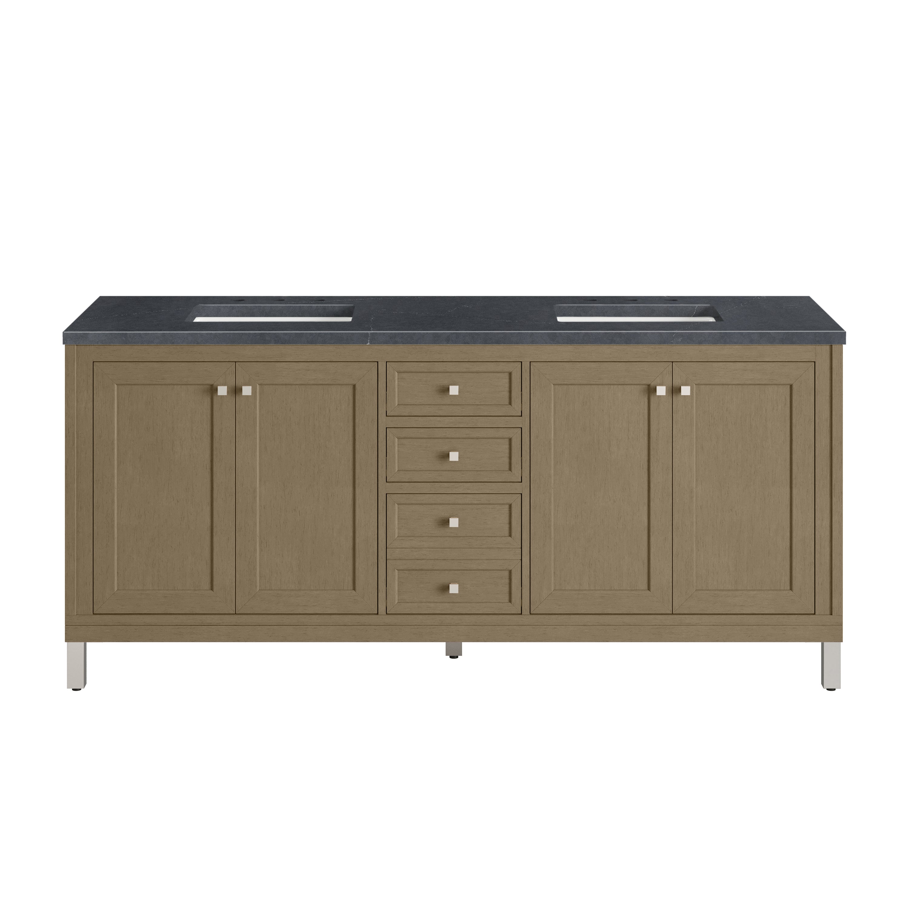 James Martin Chicago 72" Double Vanity in Walnut Whisper with 3cm Countertop