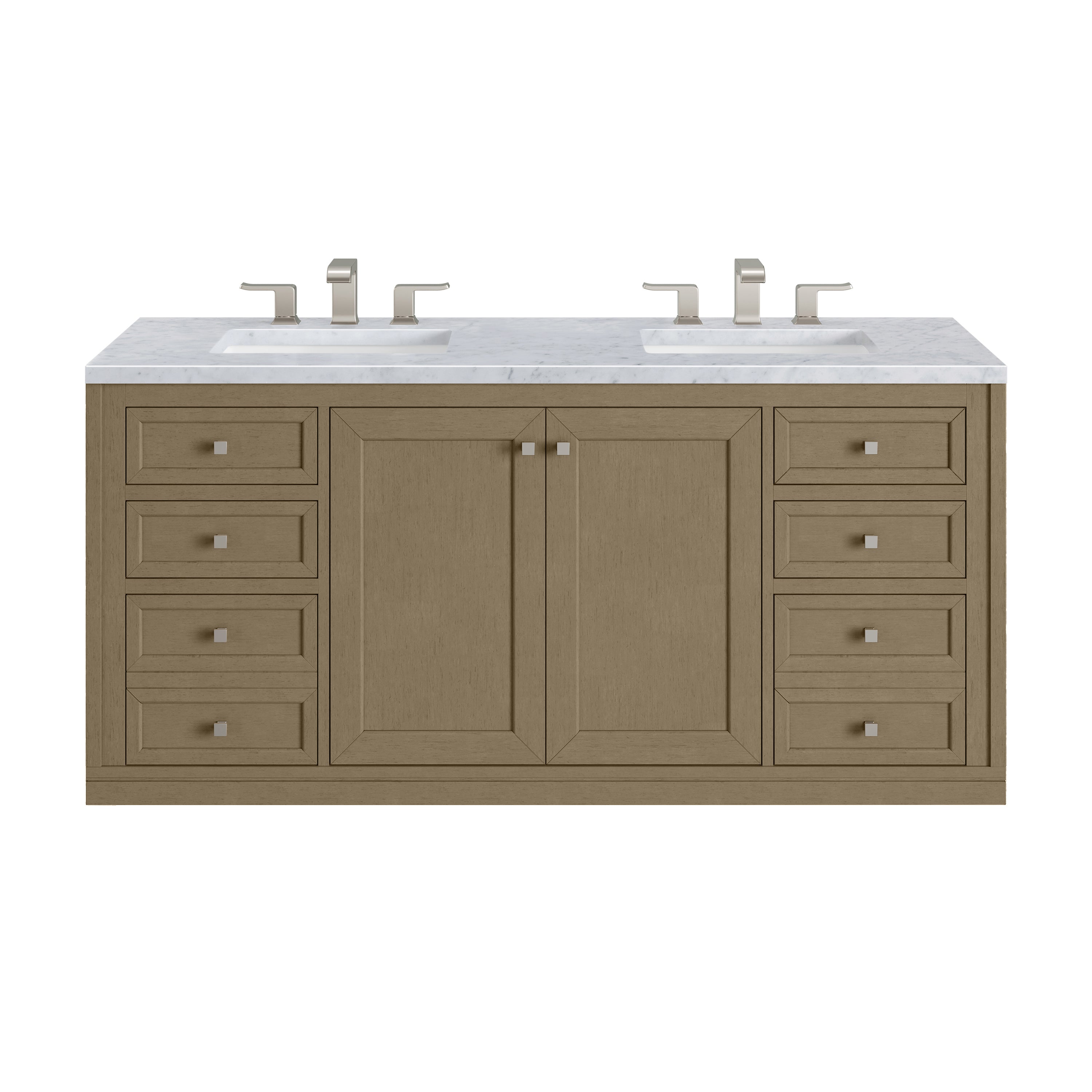 James Martin Chicago 60" Double Vanity in Walnut Whisper with 3cm Countertop