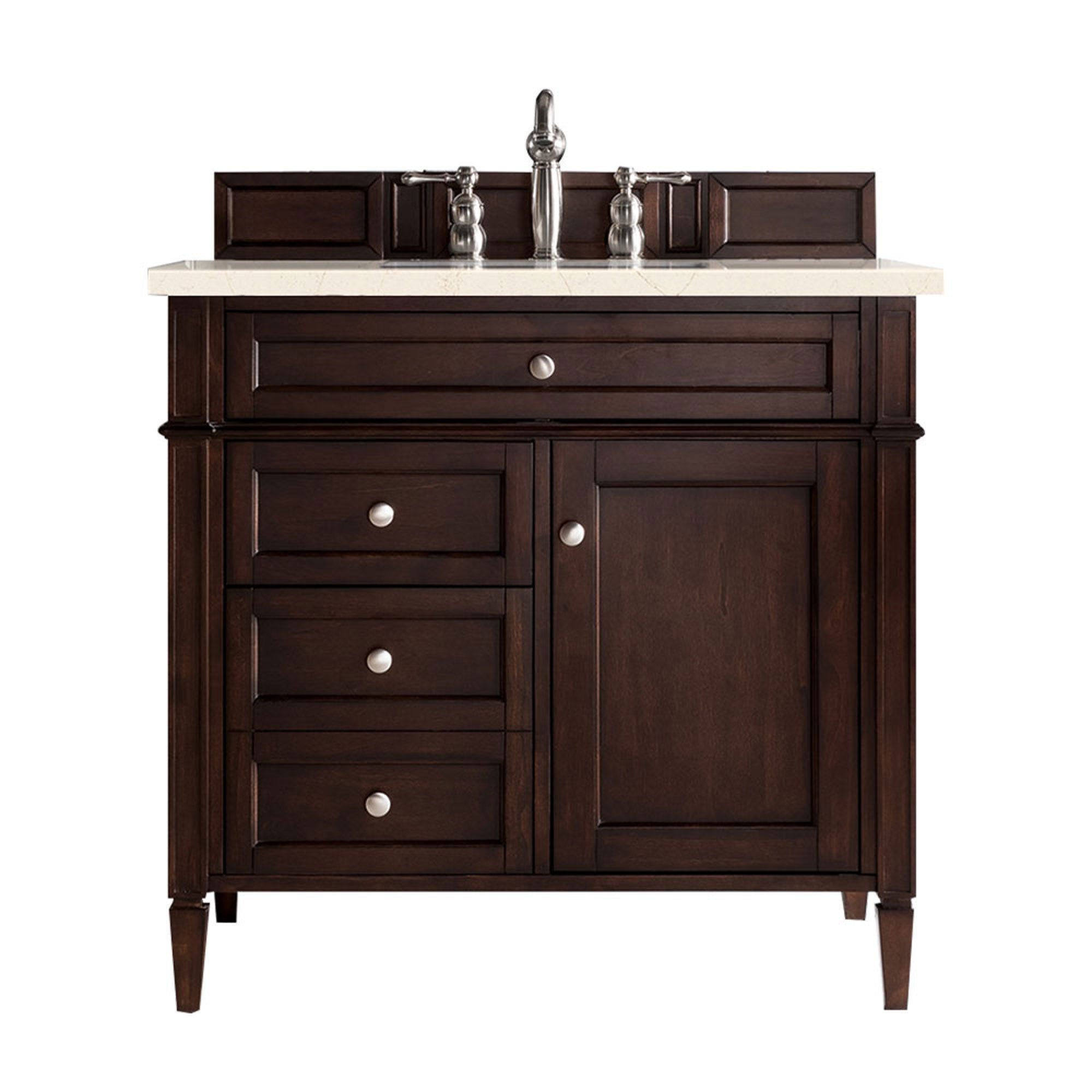 James Martin Brittany 36" Single Vanity in Burnished Mahogany with 3cm Countertop