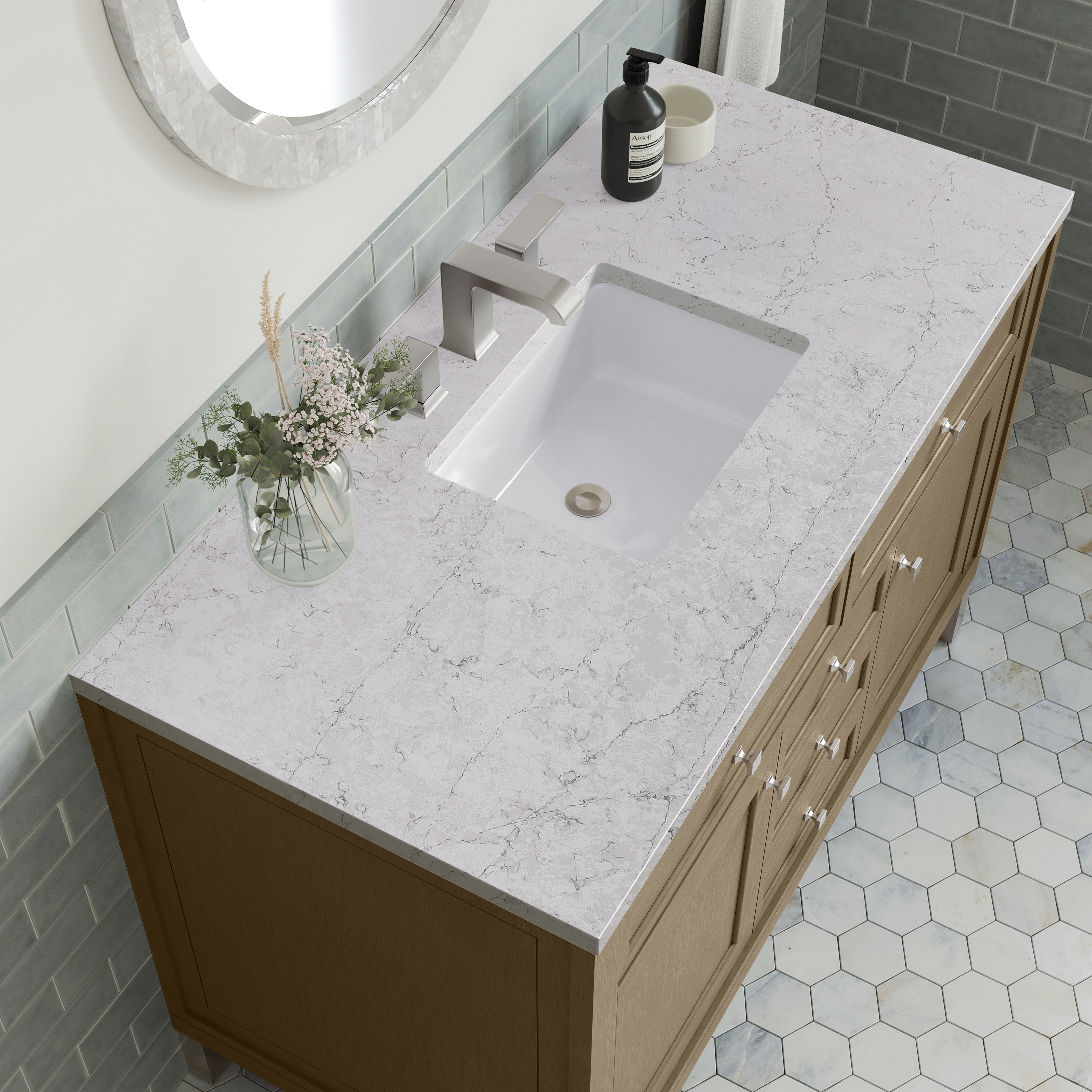 James Martin Chicago 48" Single Vanity in Walnut Whisper with 3cm Countertop