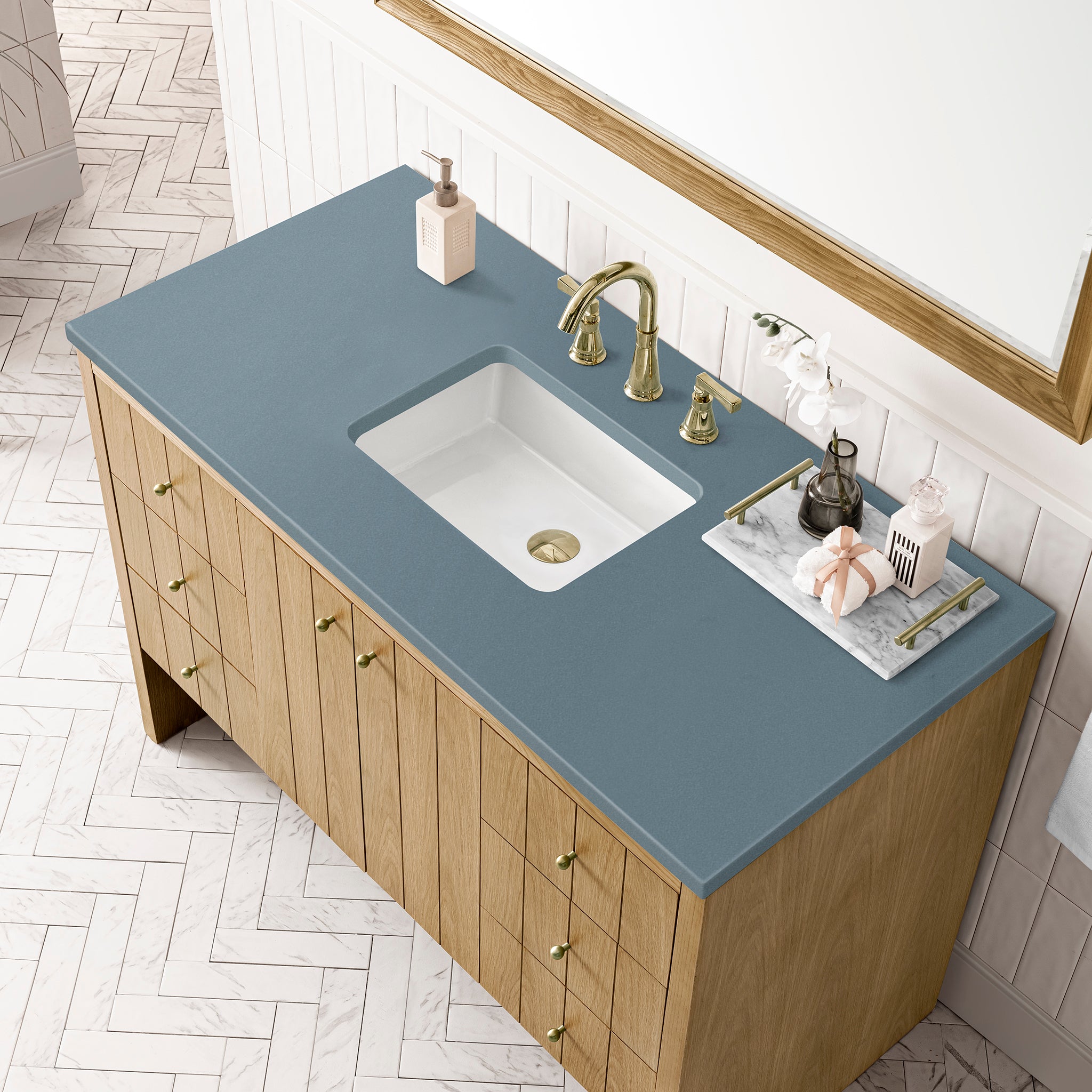 James Martin Hudson 48" Single Vanity in Light Natural Oak with 3cm Countertop