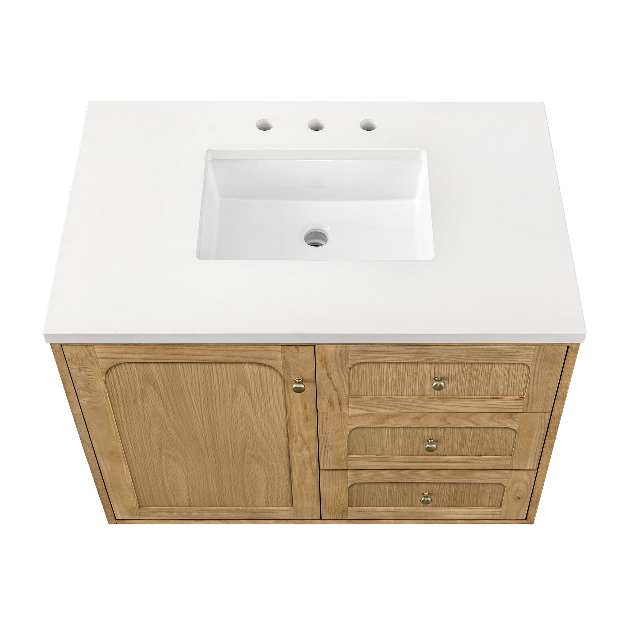James Martin Laurent 36" Single Vanity in Light Natural Oak with 3cm Countertop