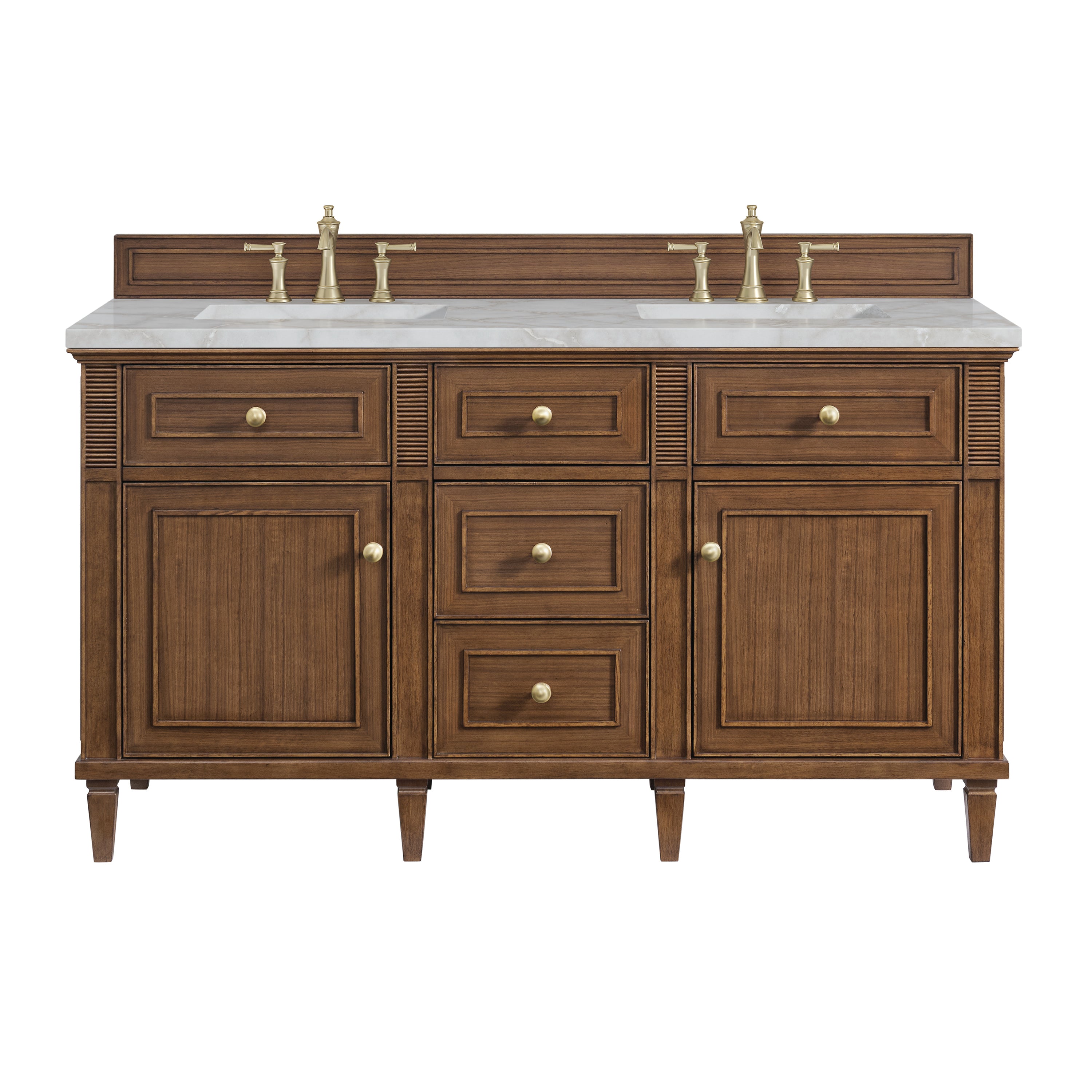James Martin Lorelai 60" Double Vanity in Mid-Century Walnut with 3cm Countertop