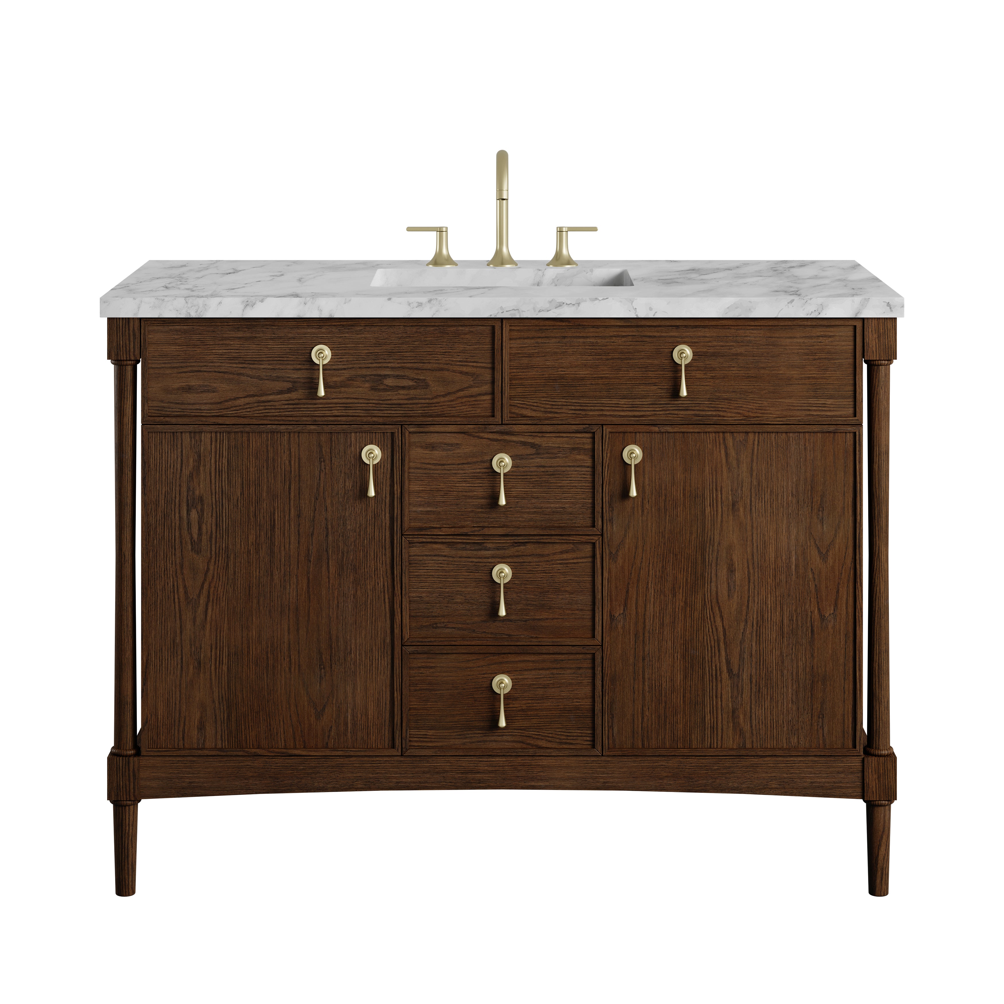 James Martin Kinnsden 48" Single Vanity in Sable Oak with 3cm Countertop
