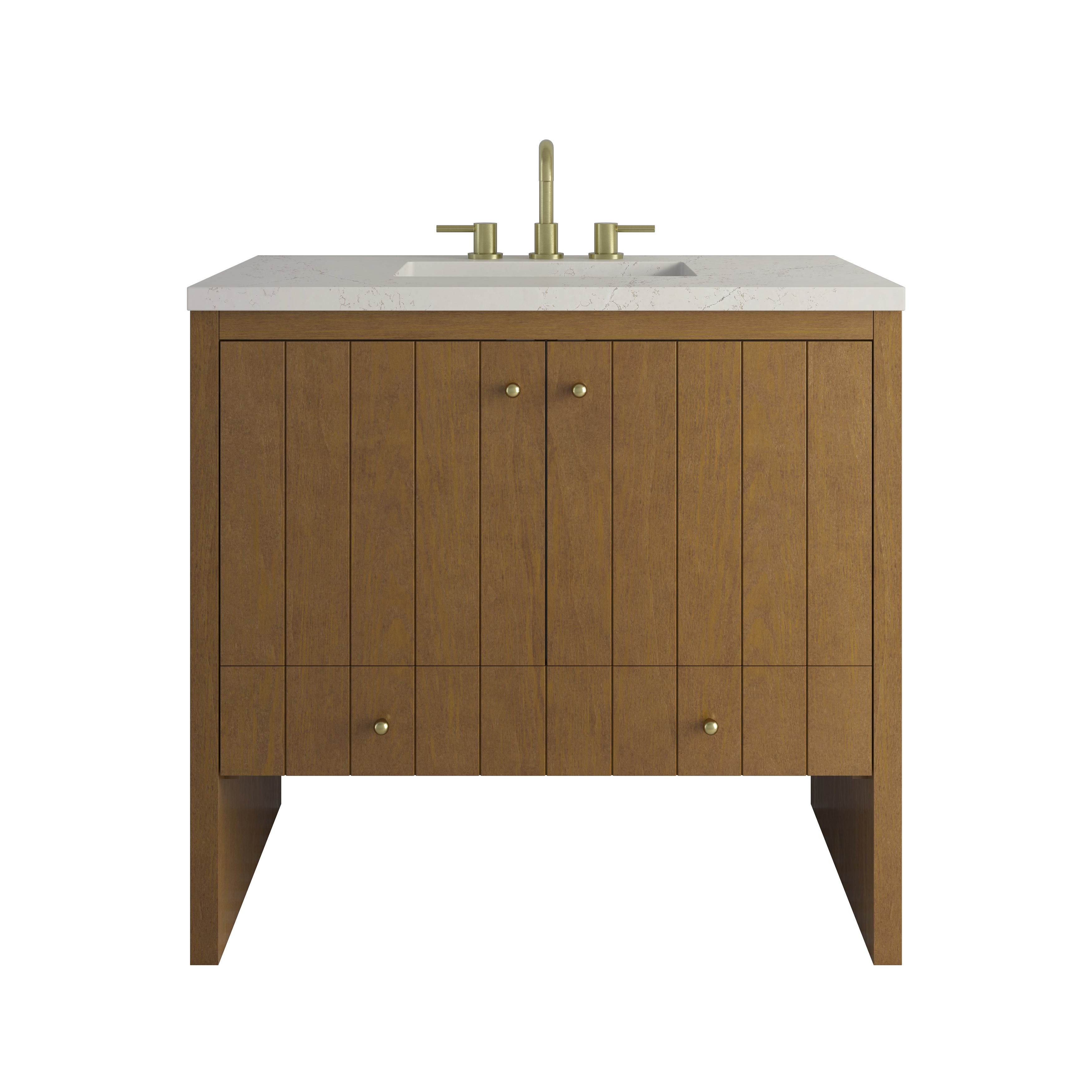 James Martin Hudson 36" Single Vanity in Honey Oak with 3cm Countertop