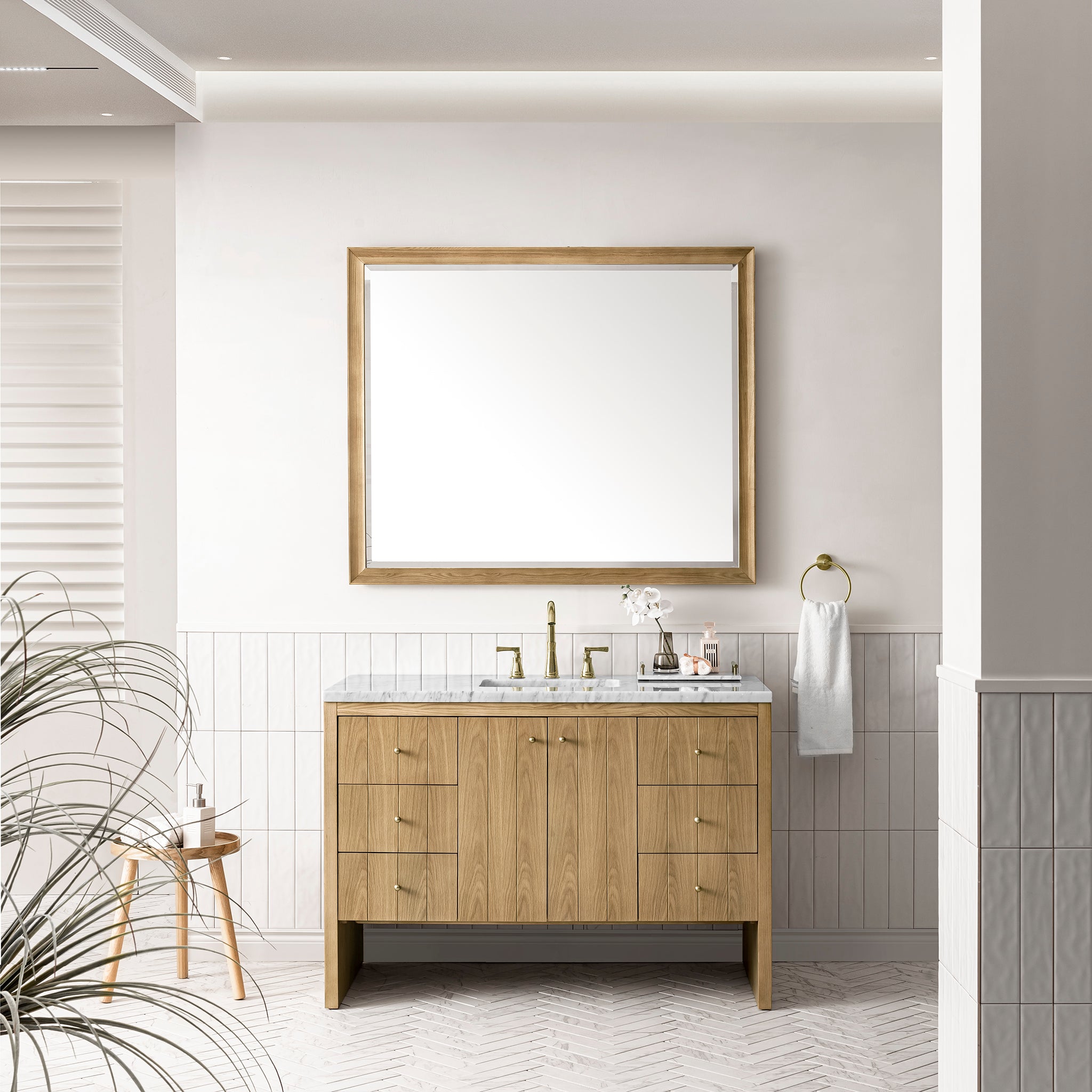James Martin Hudson 48" Single Vanity in Light Natural Oak with 3cm Countertop
